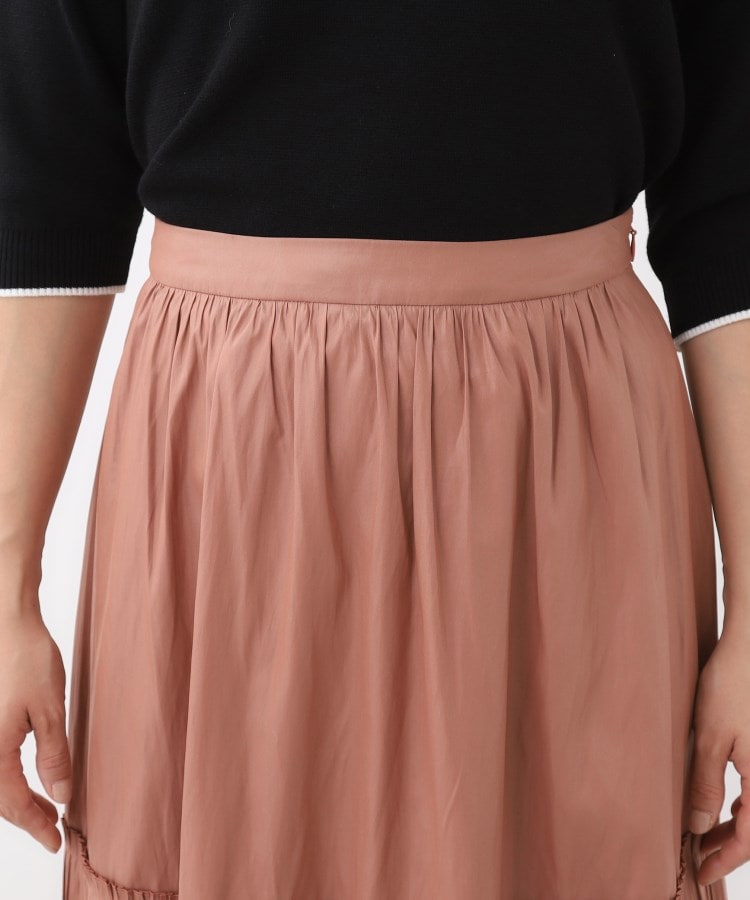 リフレクト Reflect 【カラーニットでこなれスタイル◎】プリーツギャザースカート （オレンジ(069)） オレンジ(069)