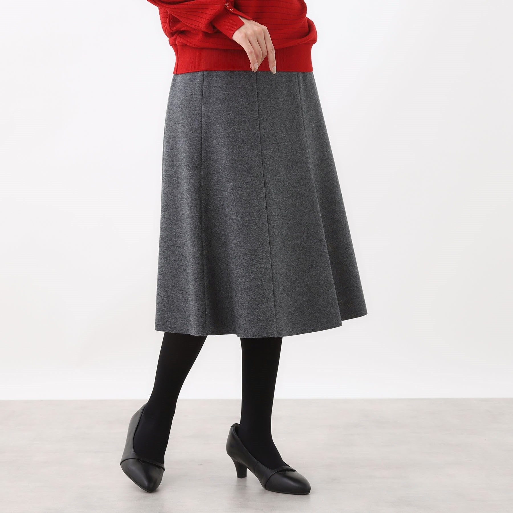 リフレクト Reflect 【選べる5色◎】フレアフリュイドスカート （ブラック(019)） ブラック(019)