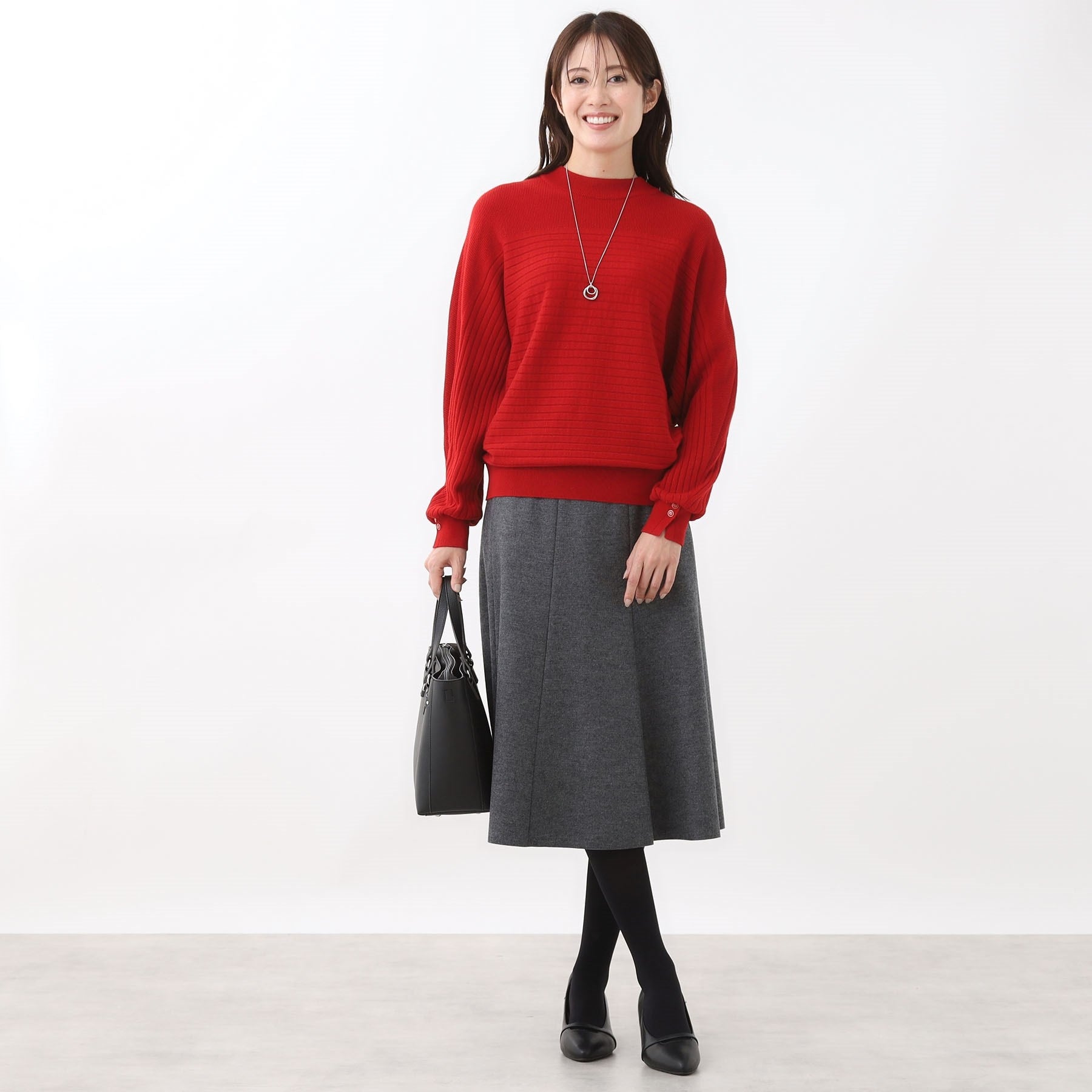 リフレクト Reflect 【選べる5色◎】フレアフリュイドスカート （ブラック(019)） ブラック(019)