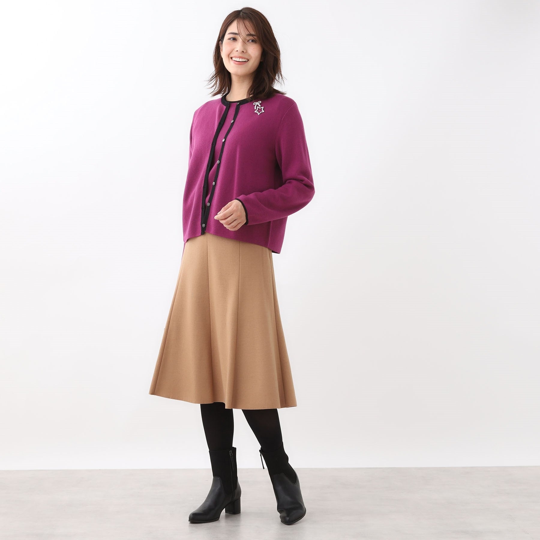 リフレクト Reflect 【選べる5色◎】フレアフリュイドスカート （ブラック(019)） ブラック(019)