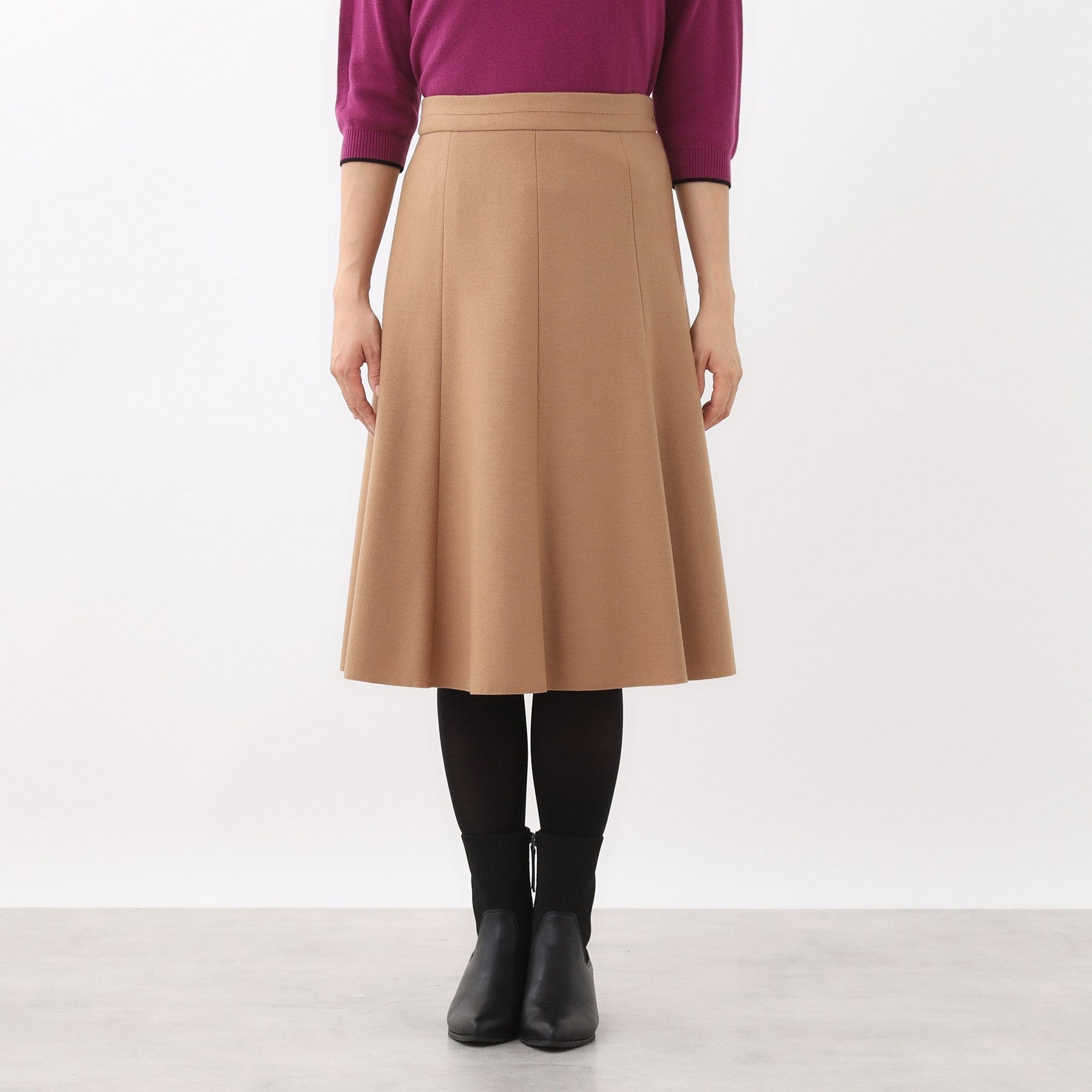 リフレクト Reflect 【選べる5色◎】フレアフリュイドスカート （ブラック(019)） ブラック(019)