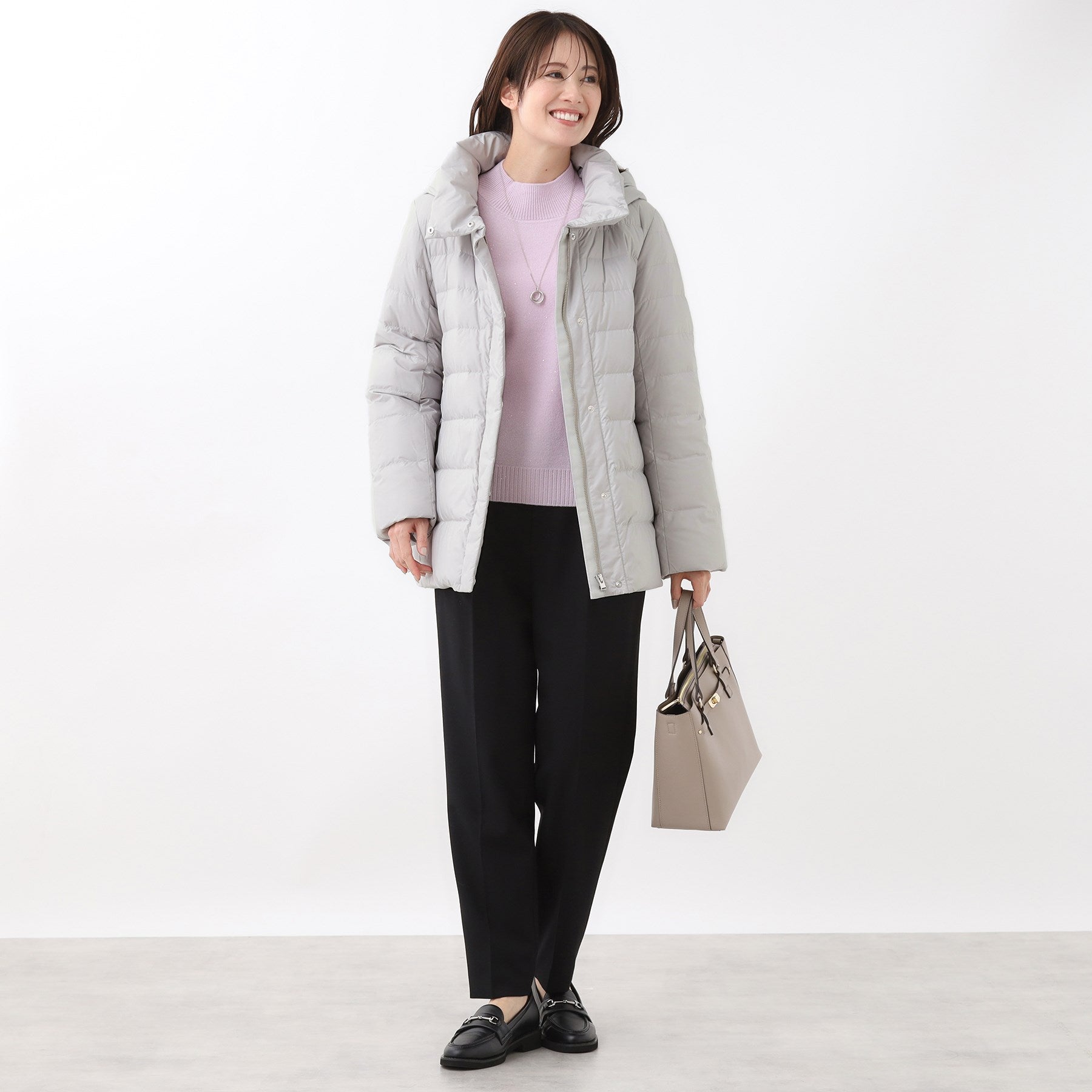 リフレクト Reflect 【定番人気／ウエスト調整可】フーデッドミドルダウンコート （ネイビー(094)） ネイビー(094)