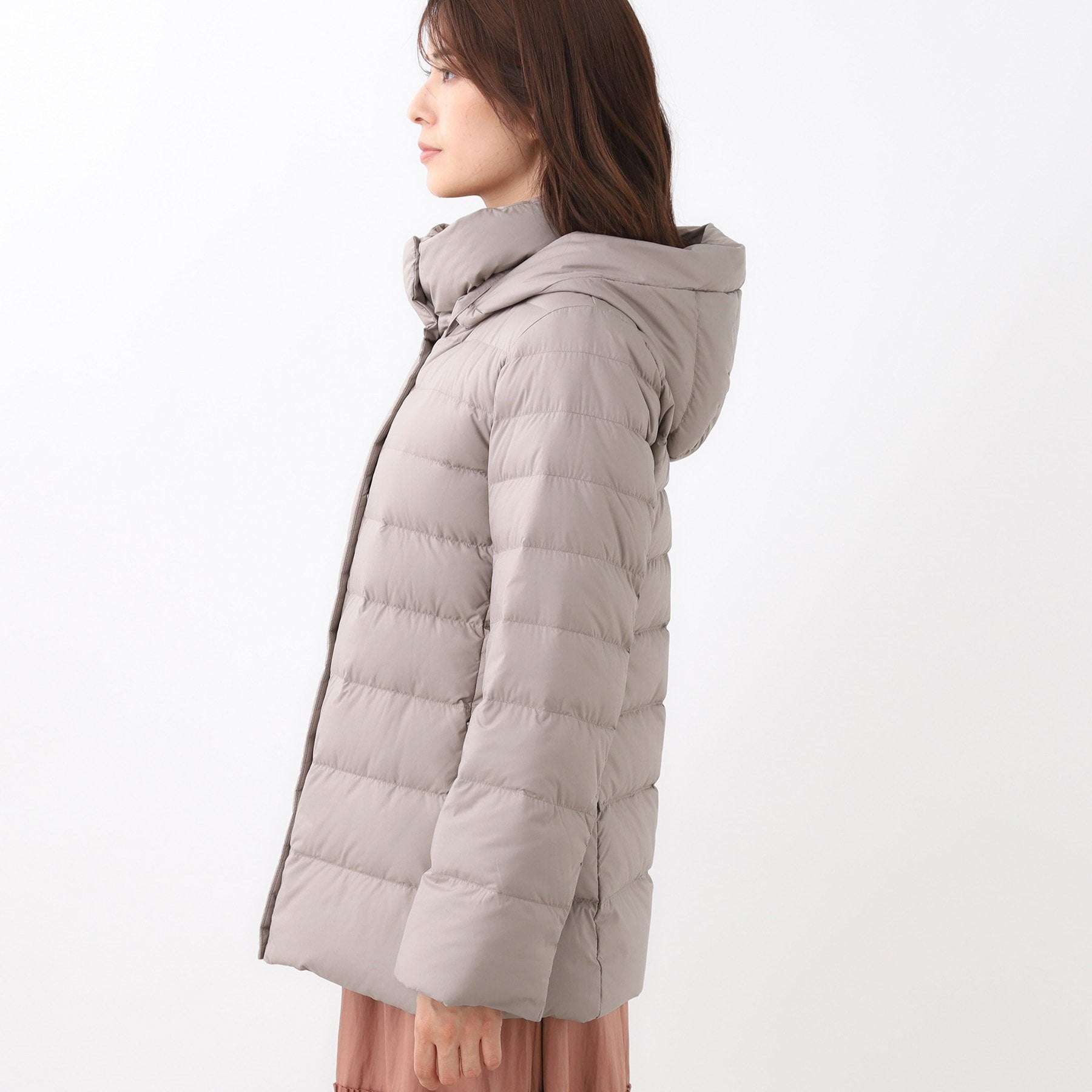 リフレクト Reflect 【定番人気／ウエスト調整可】フーデッドミドルダウンコート （ネイビー(094)） ネイビー(094)