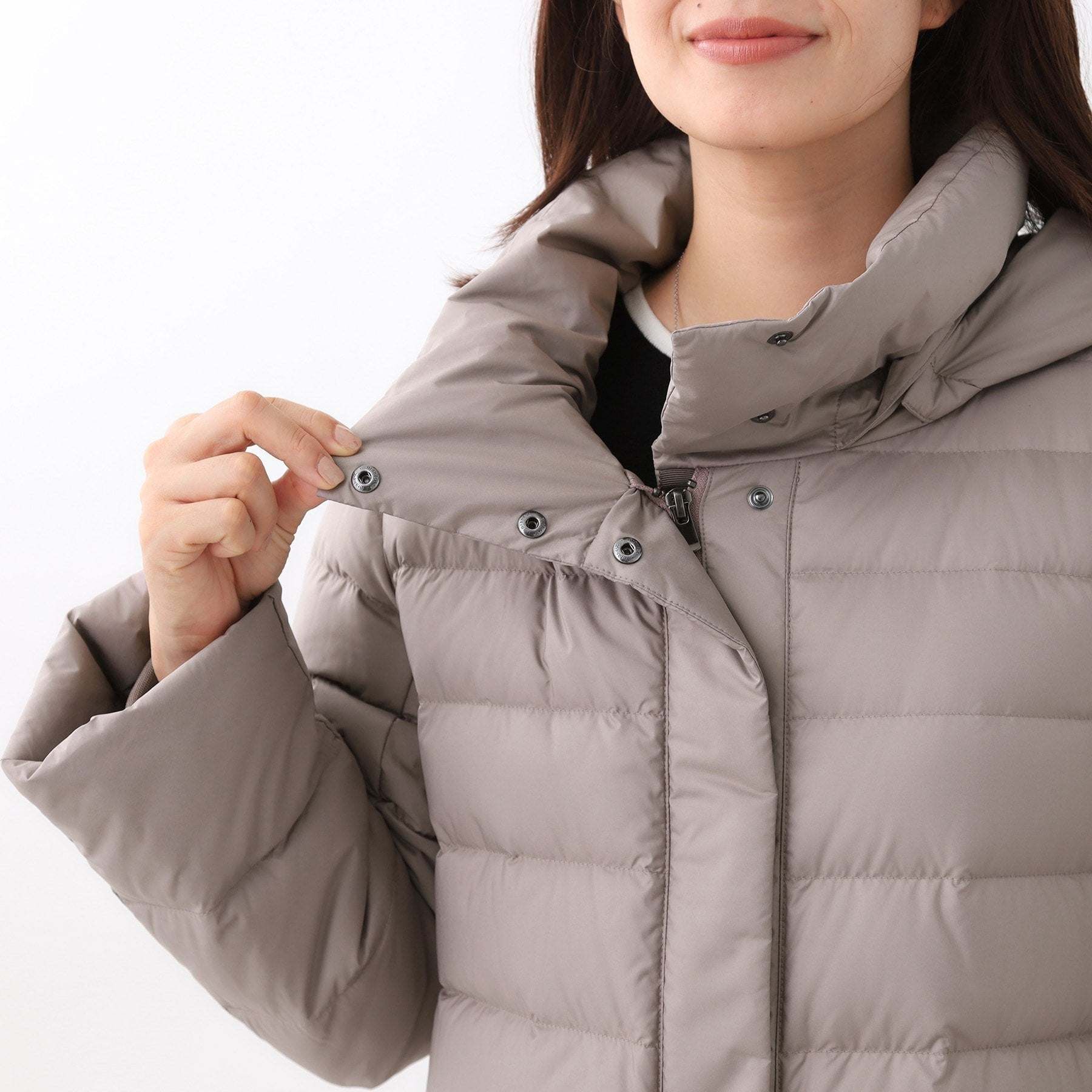 リフレクト Reflect 【定番人気／ウエスト調整可】フーデッドミドルダウンコート （ネイビー(094)） ネイビー(094)