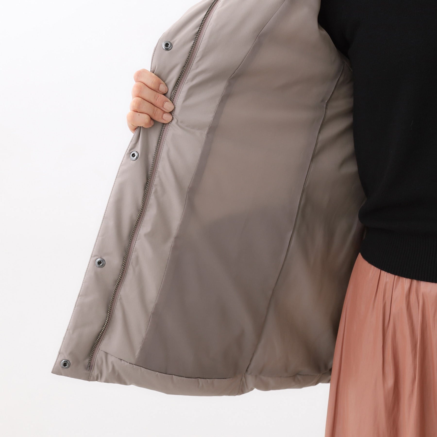 リフレクト Reflect 【定番人気／ウエスト調整可】フーデッドミドルダウンコート （ネイビー(094)） ネイビー(094)