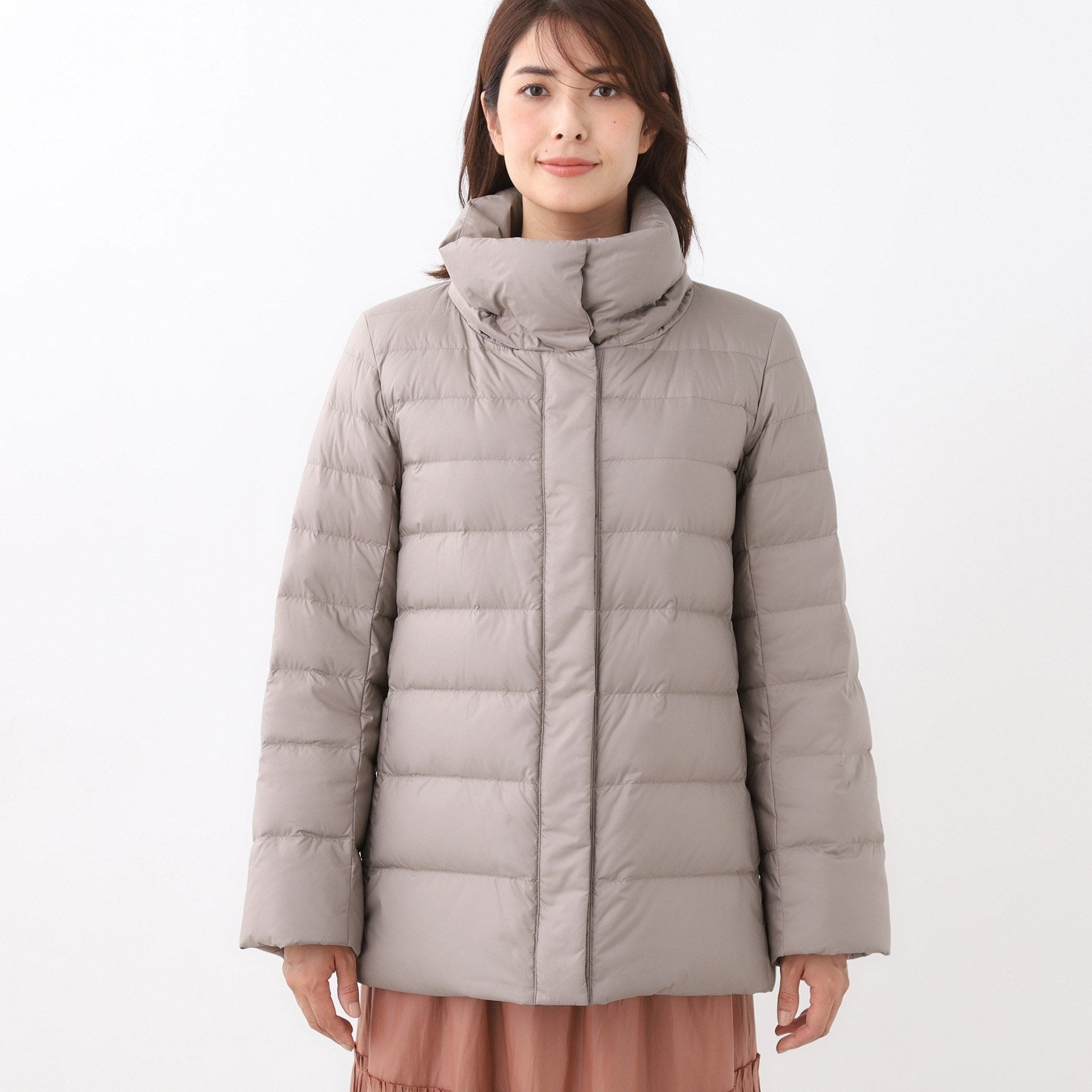 リフレクト Reflect 【定番人気／ウエスト調整可】フーデッドミドルダウンコート （ネイビー(094)） ネイビー(094)