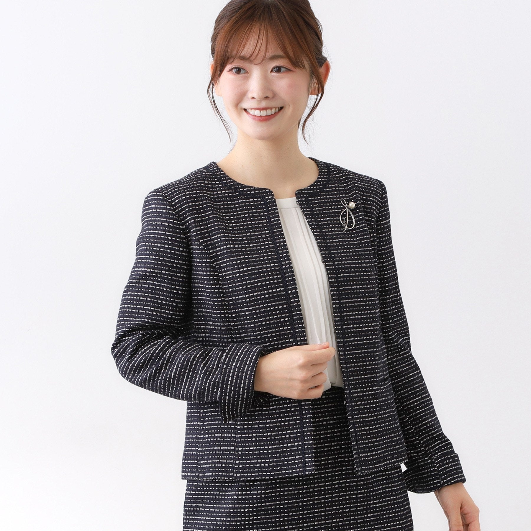 リフレクト Reflect 【フォーマル／入卒／セットアップ可】ツイードジャケット （ネイビー(394)） ネイビー(394)