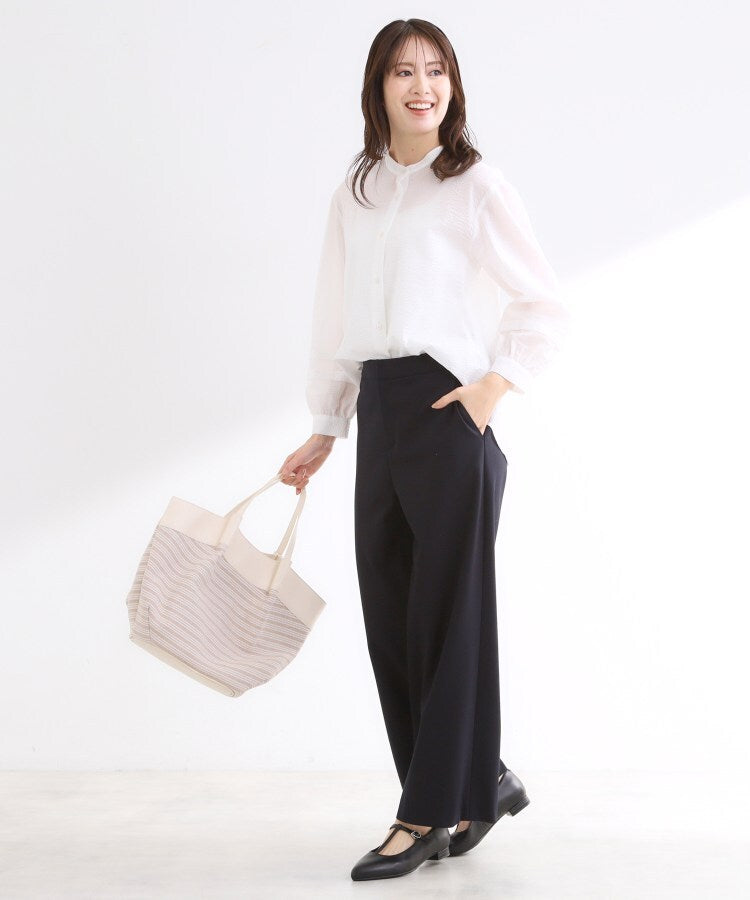 リフレクト Reflect ◆【ゆったり着られる◎】バンドカラーシャツブラウス （サックスブルー(090)） サックスブルー(090)