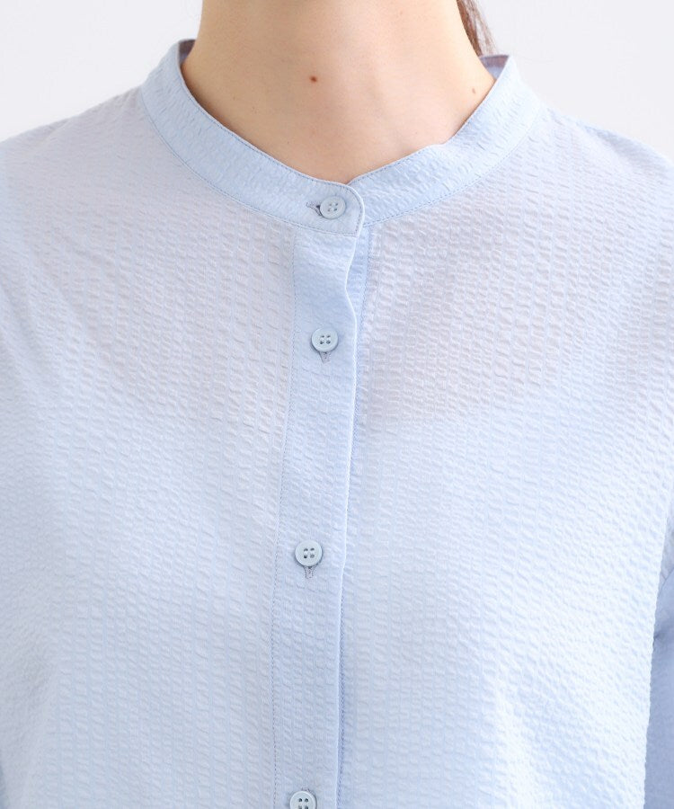リフレクト Reflect ◆【ゆったり着られる◎】バンドカラーシャツブラウス （サックスブルー(090)） サックスブルー(090)