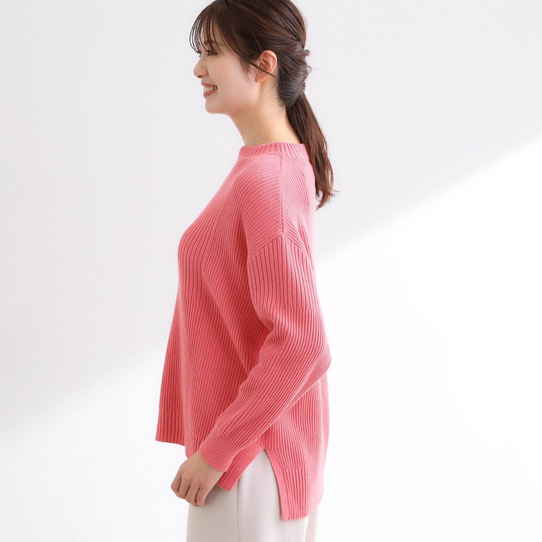 リフレクト Reflect 【腰回りカバー／長め丈】モックネックニットプルオーバー （ネイビー(094)） ネイビー(094)