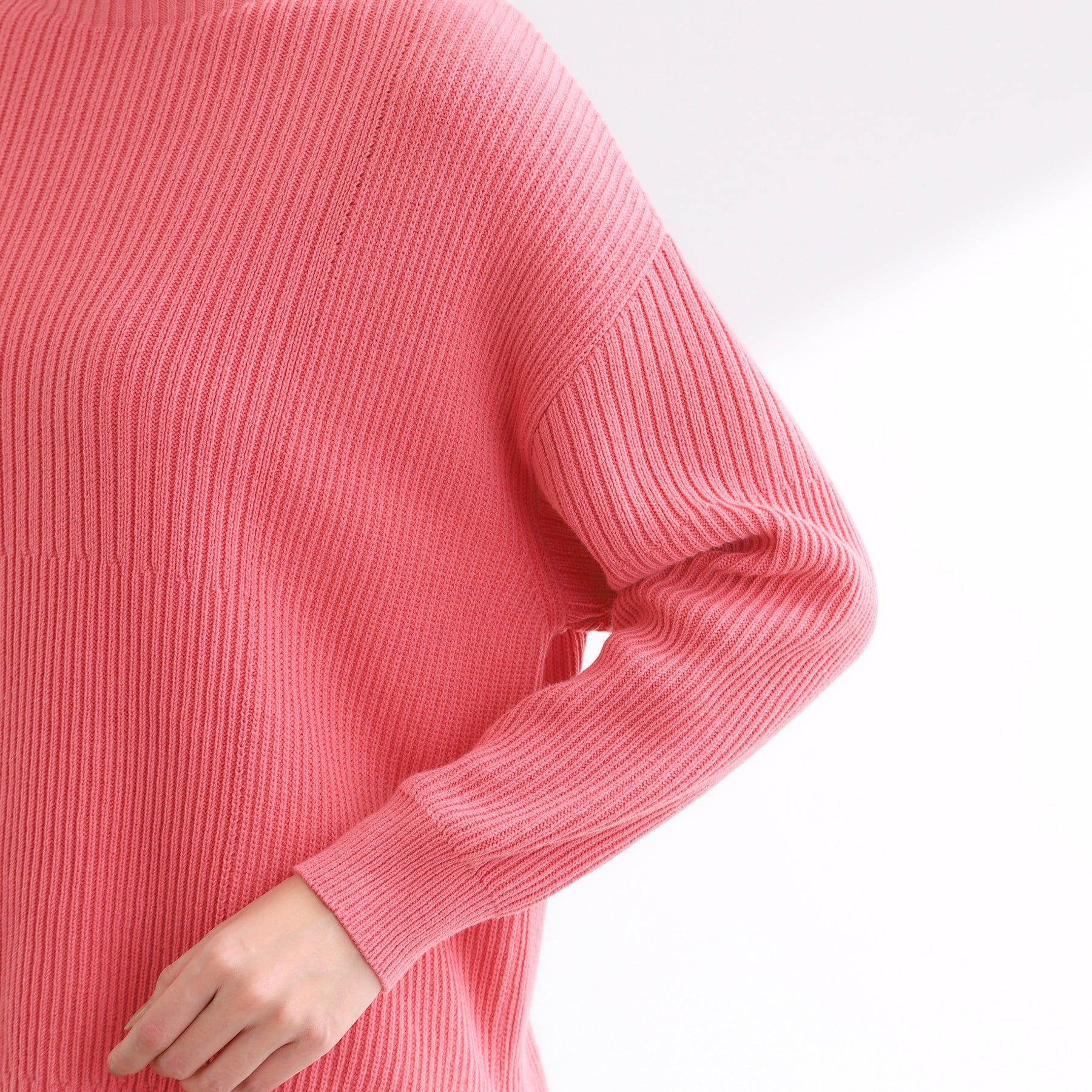 リフレクト Reflect 【腰回りカバー／長め丈】モックネックニットプルオーバー （ネイビー(094)） ネイビー(094)