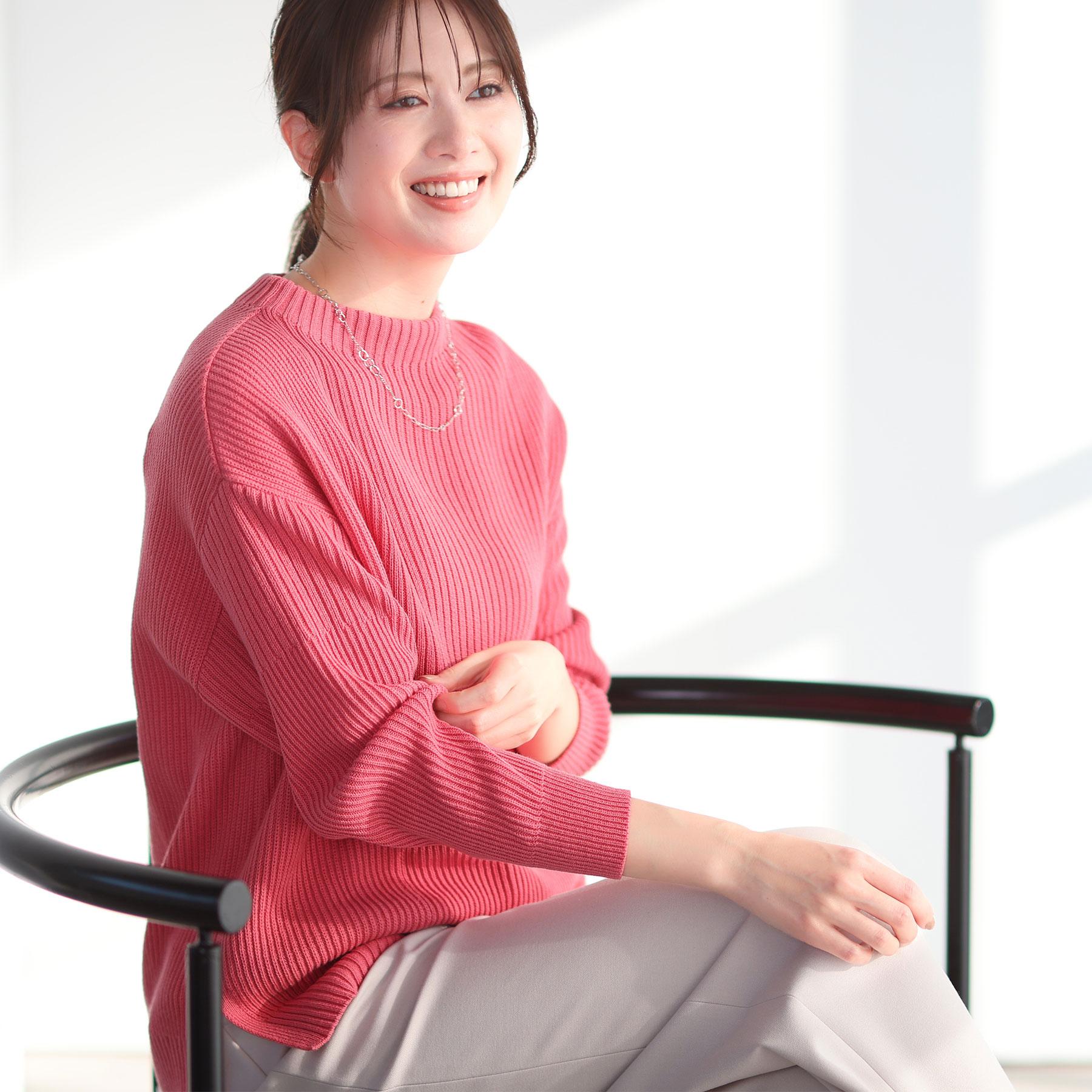 リフレクト Reflect 【腰回りカバー／長め丈】モックネックニットプルオーバー （ネイビー(094)） ネイビー(094)