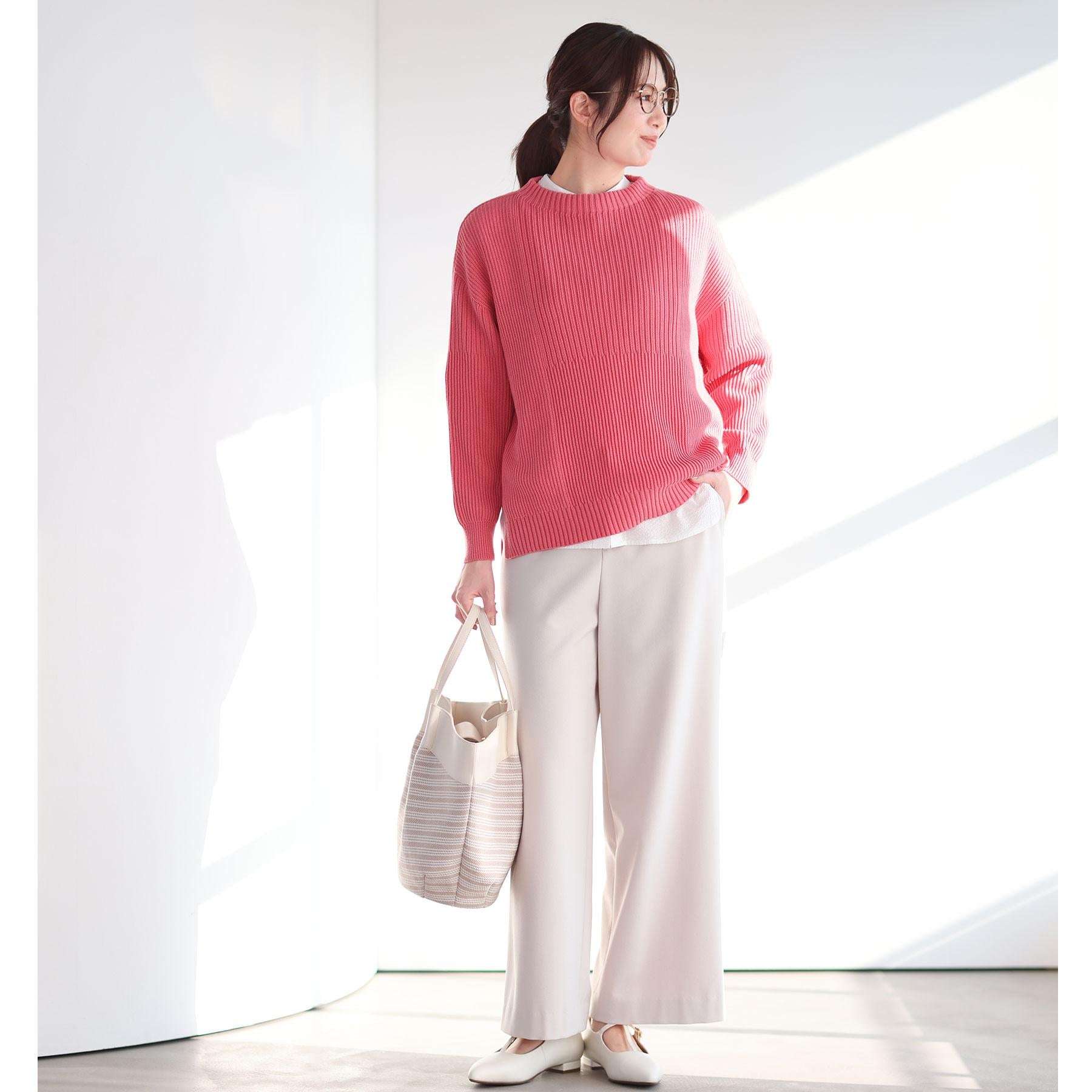 リフレクト Reflect 【腰回りカバー／長め丈】モックネックニットプルオーバー （ネイビー(094)） ネイビー(094)