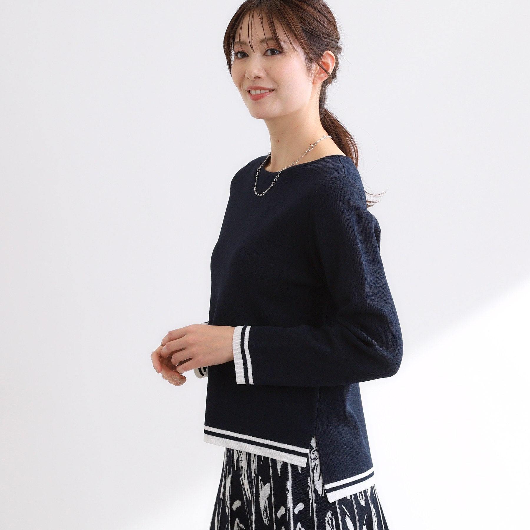 リフレクト Reflect 【セットアップ可】ダブルジャカードニットプルオーバー （オフホワイト(503)） オフホワイト(503)