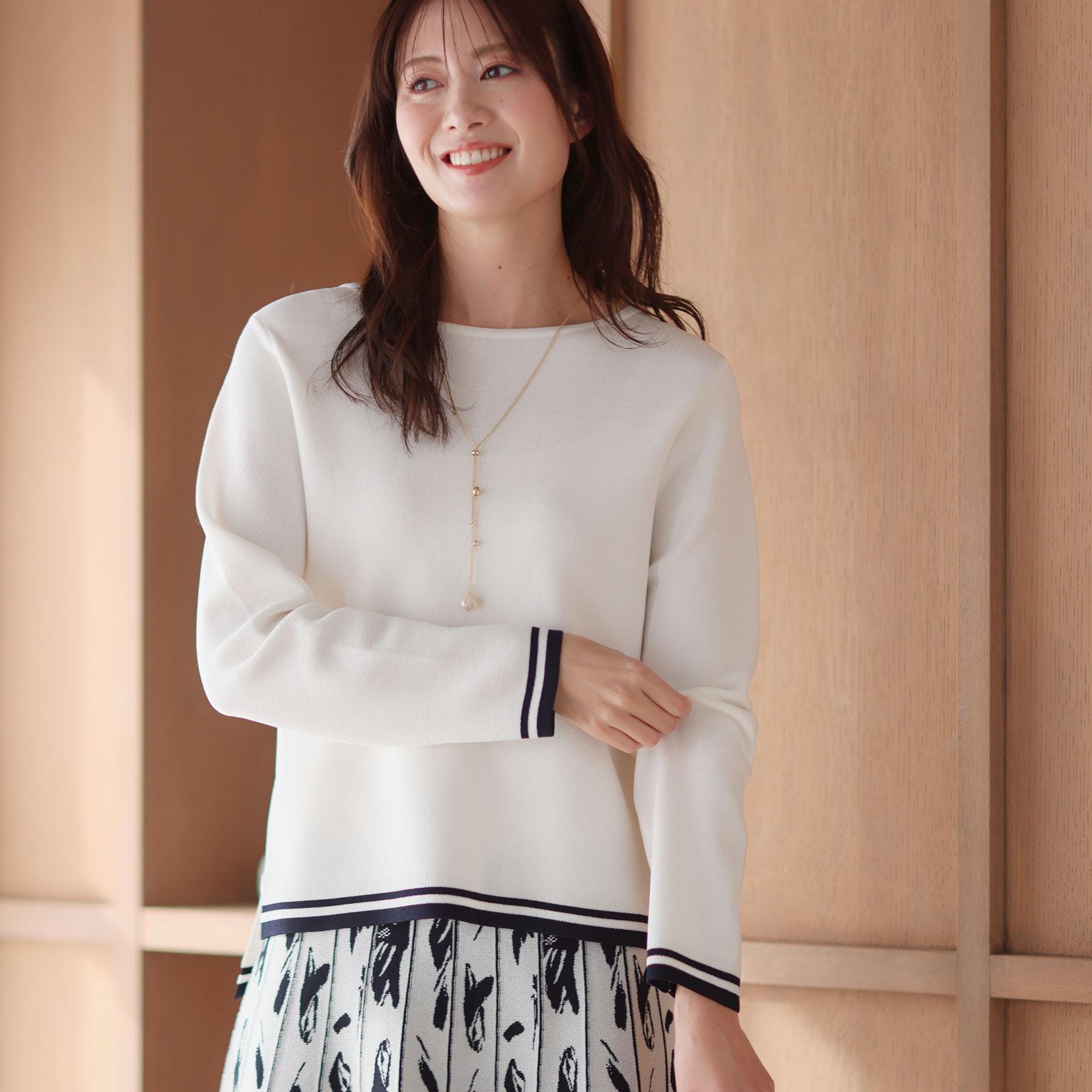 リフレクト Reflect 【セットアップ可】ダブルジャカードニットプルオーバー （オフホワイト(503)） オフホワイト(503)