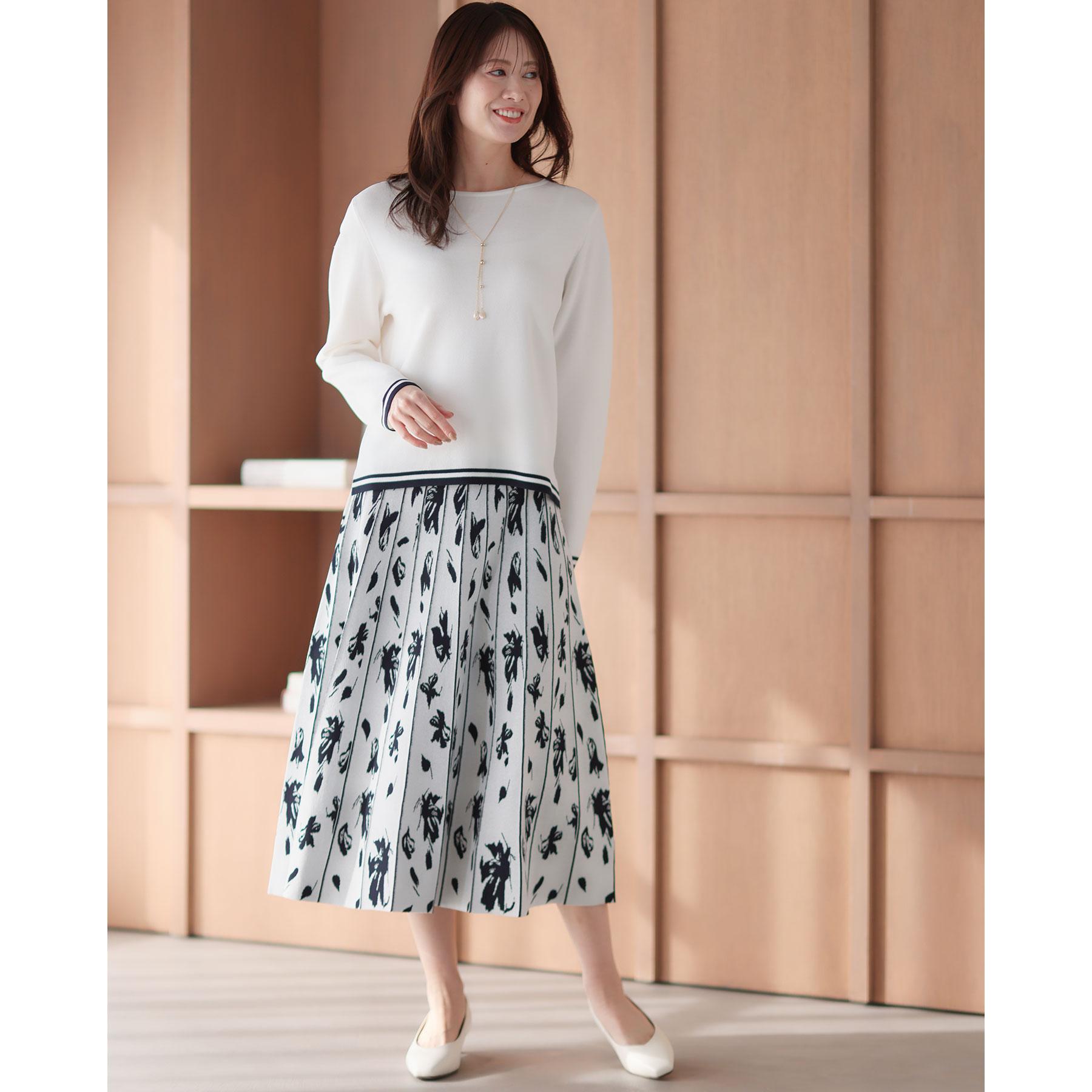 リフレクト Reflect 【セットアップ可】ダブルジャカードニットプルオーバー （オフホワイト(503)） オフホワイト(503)