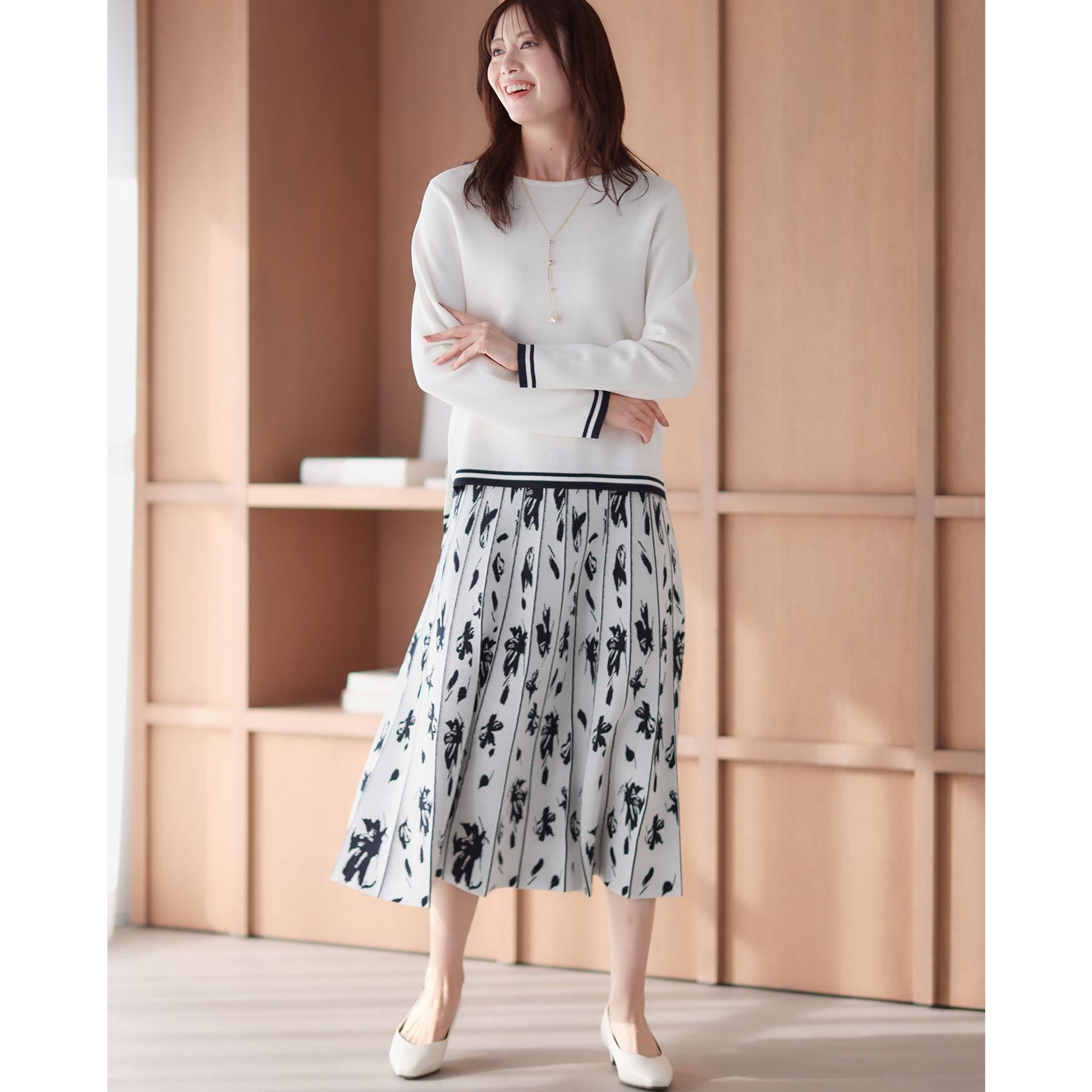 リフレクト Reflect 【セットアップ可】ダブルジャカードニットプルオーバー （オフホワイト(503)） オフホワイト(503)