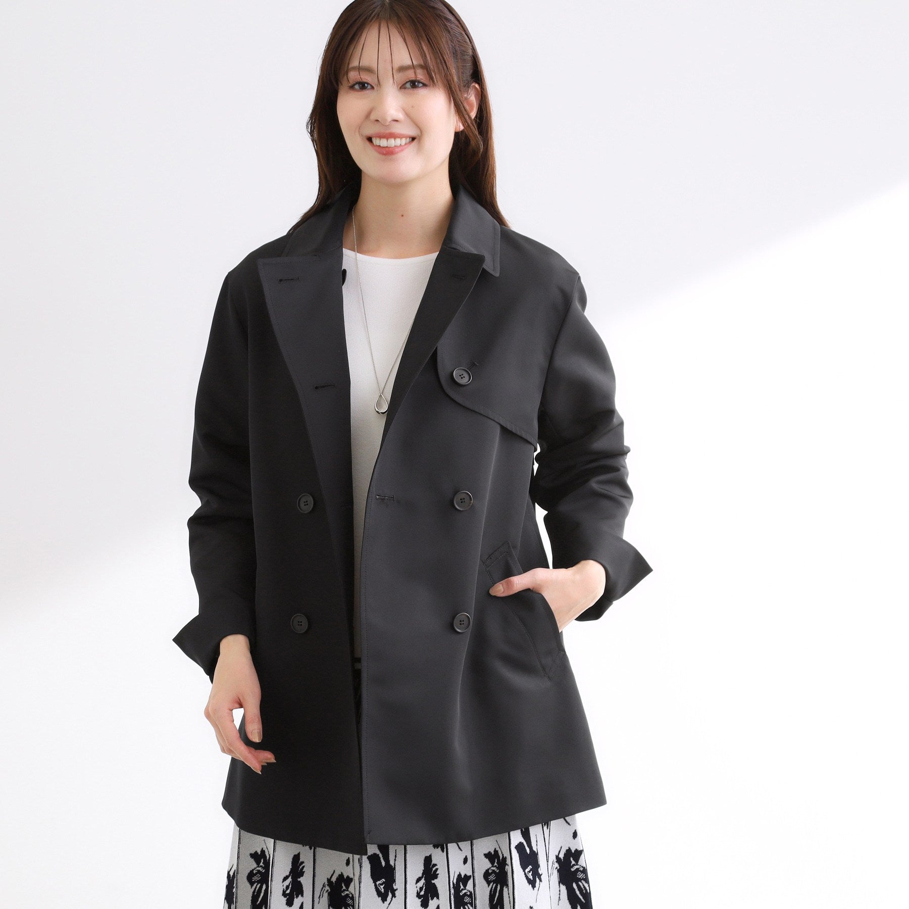 リフレクト Reflect 【オン・オフ着回しやすい◎】ダブルブレストジャケット （ブラック(019)） ブラック(019)