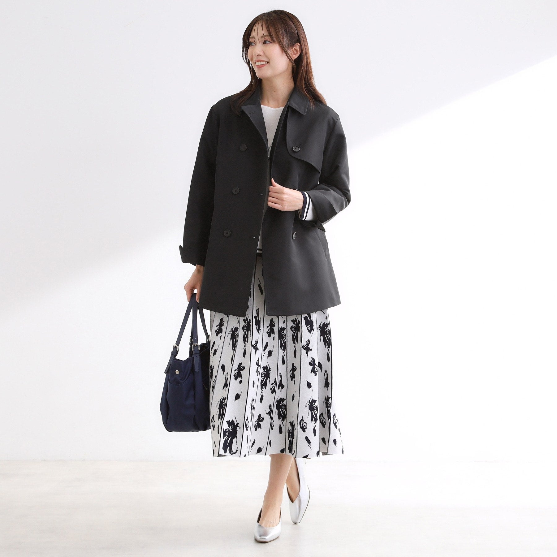 リフレクト Reflect 【オン・オフ着回しやすい◎】ダブルブレストジャケット （ブラック(019)） ブラック(019)