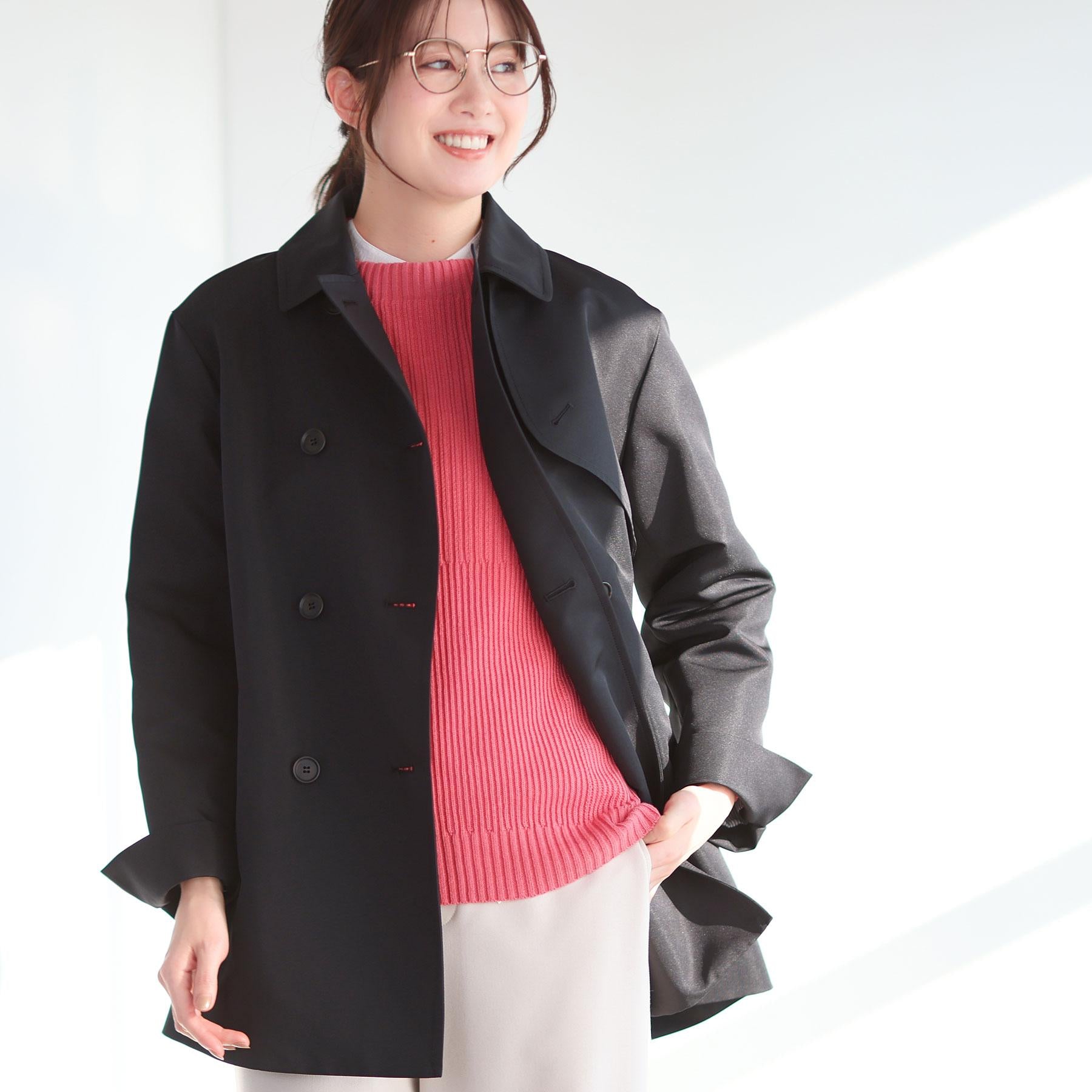 リフレクト Reflect 【オン・オフ着回しやすい◎】ダブルブレストジャケット （ブラック(019)） ブラック(019)