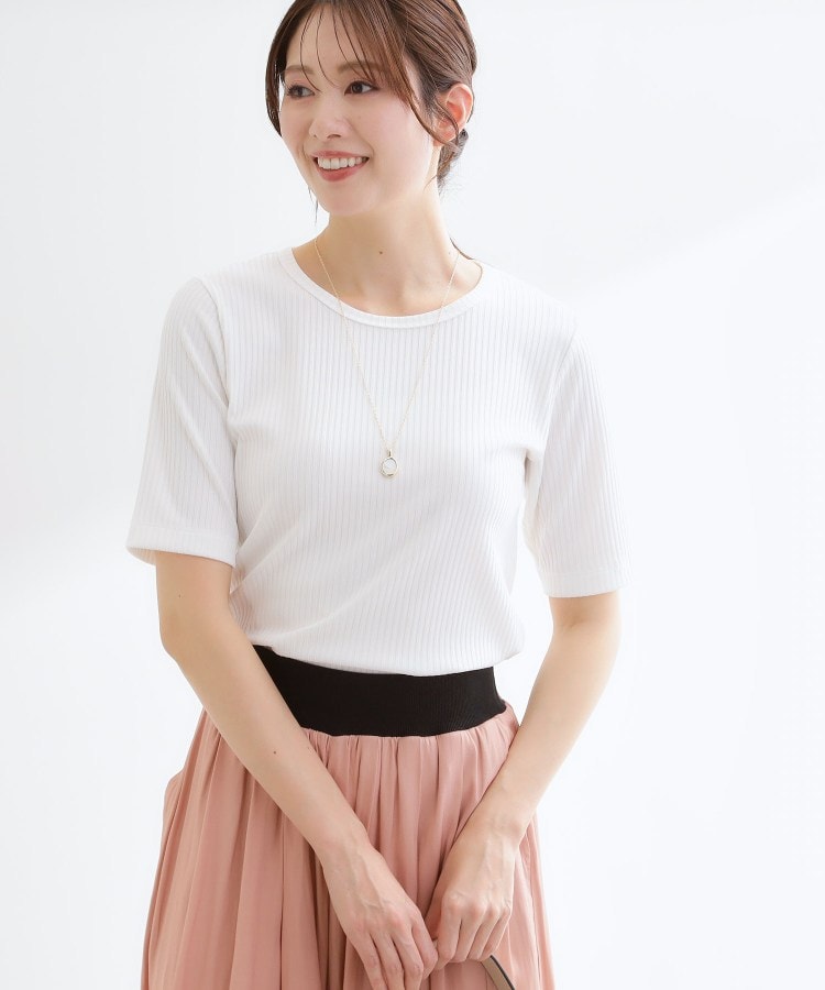 リフレクト Reflect 【インナーにおすすめ◎】クルーネックストレッチリブトップス （ブラック(019)） ブラック(019)