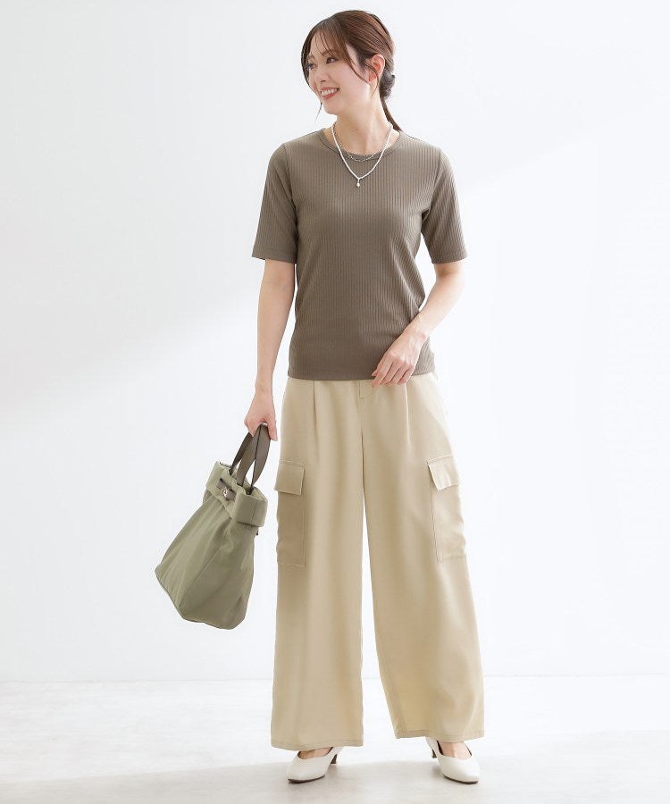 リフレクト Reflect 【インナーにおすすめ◎】クルーネックストレッチリブトップス （ブラック(019)） ブラック(019)