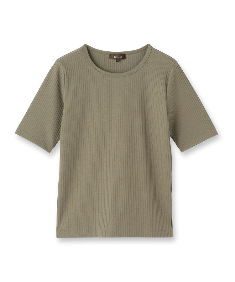 リフレクト Reflect 【インナーにおすすめ◎】クルーネックストレッチリブトップス （ブラック(019)） ブラック(019)