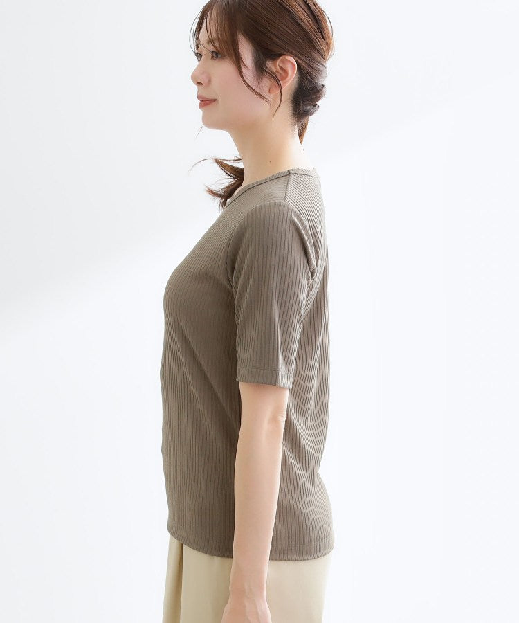 リフレクト Reflect 【インナーにおすすめ◎】クルーネックストレッチリブトップス （ブラック(019)） ブラック(019)