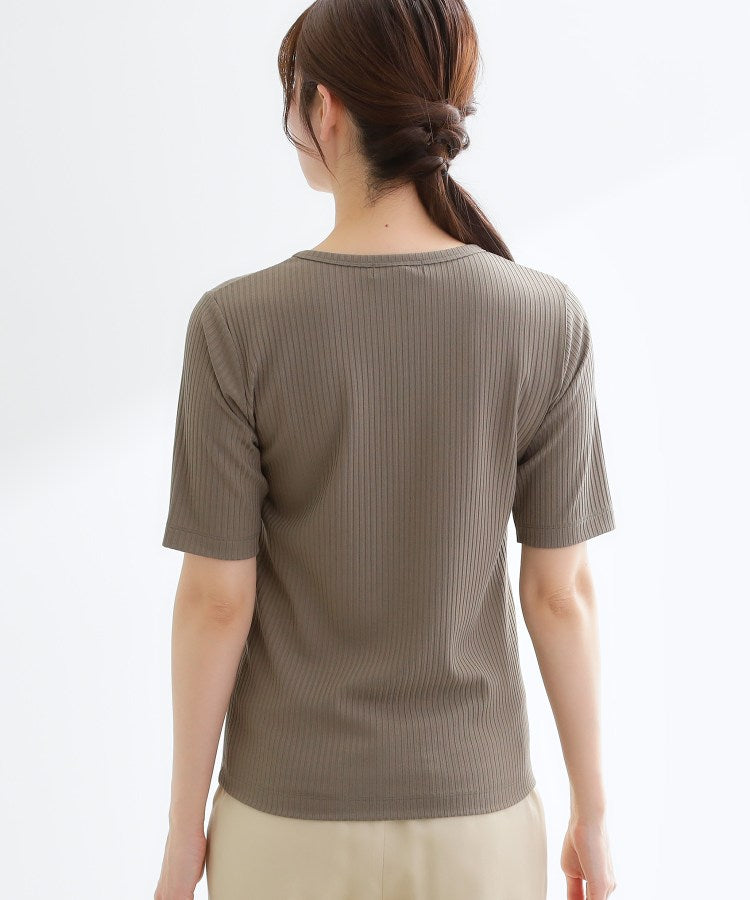 リフレクト Reflect 【インナーにおすすめ◎】クルーネックストレッチリブトップス （ブラック(019)） ブラック(019)