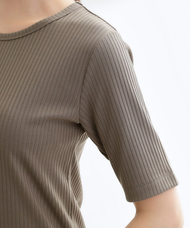 リフレクト Reflect 【インナーにおすすめ◎】クルーネックストレッチリブトップス （ブラック(019)） ブラック(019)