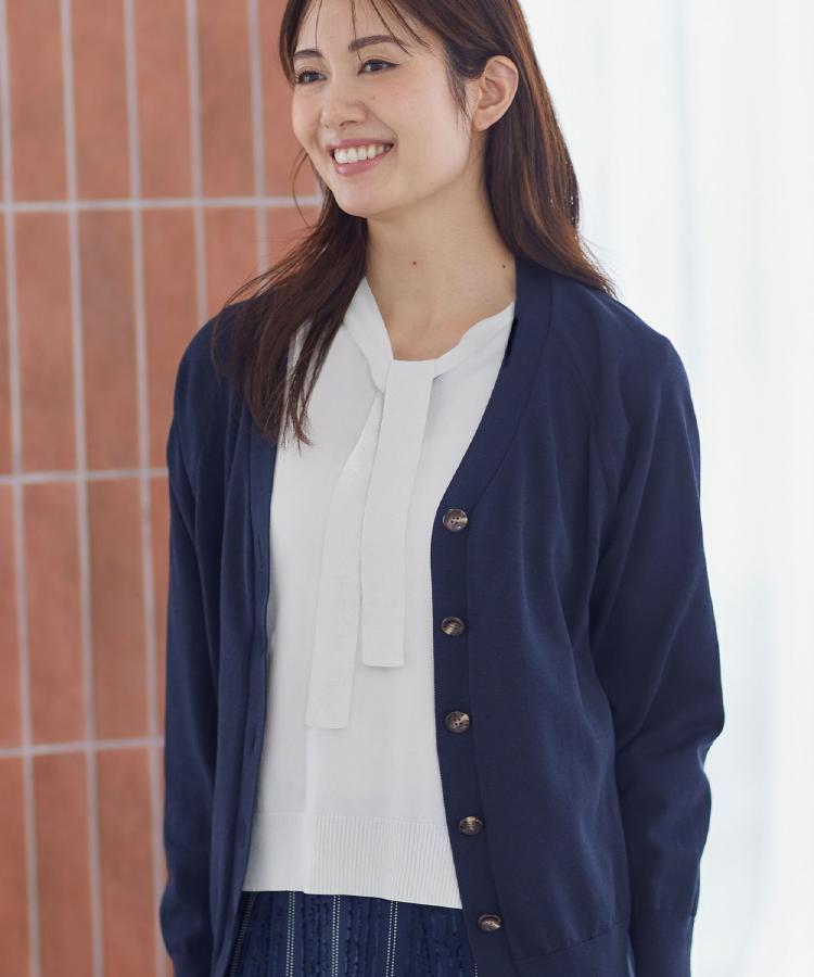 リフレクト Reflect ハイゲージVネックカーディガン （ネイビー(094)） ネイビー(094)