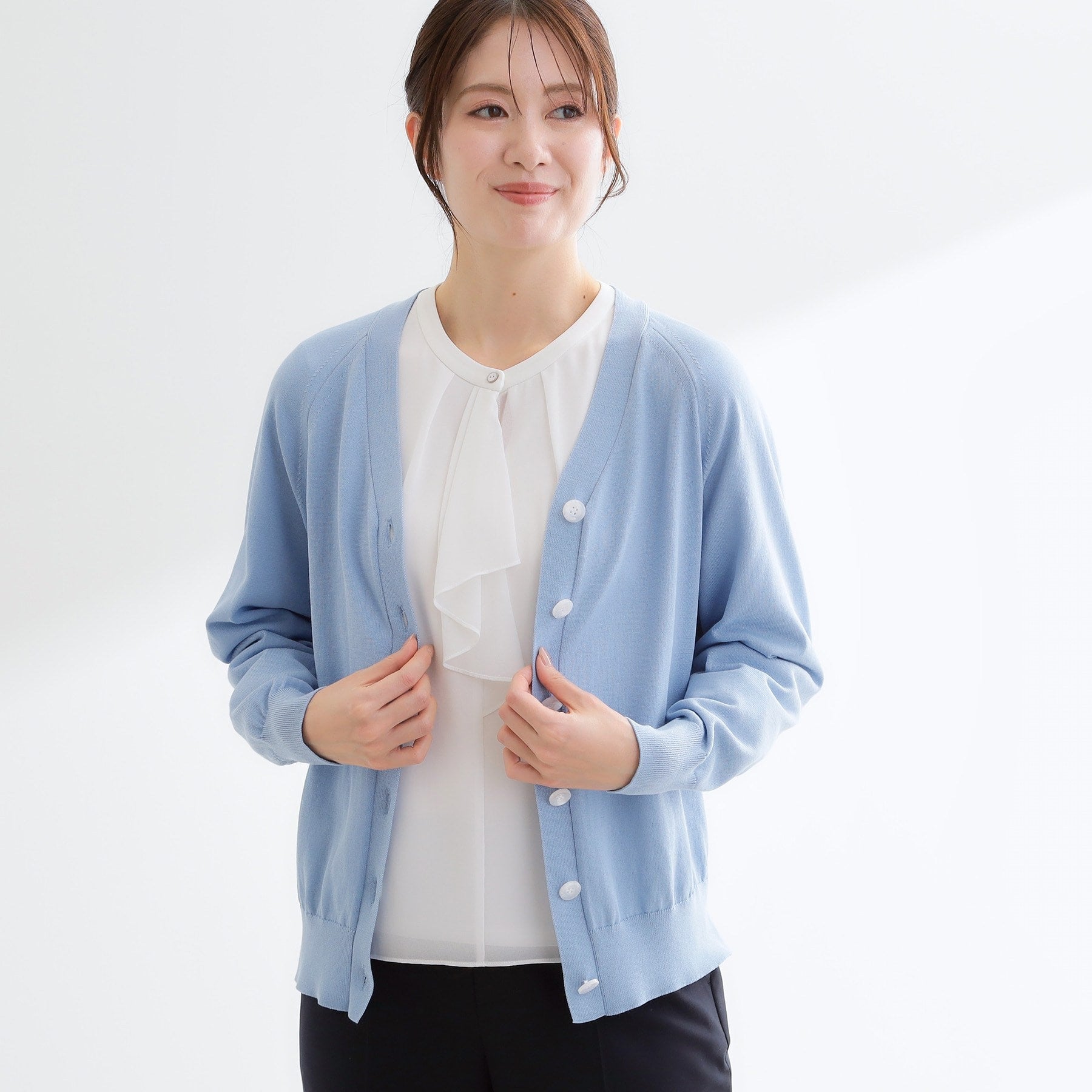 リフレクト Reflect ハイゲージVネックカーディガン （オフホワイト(003)） オフホワイト(003)