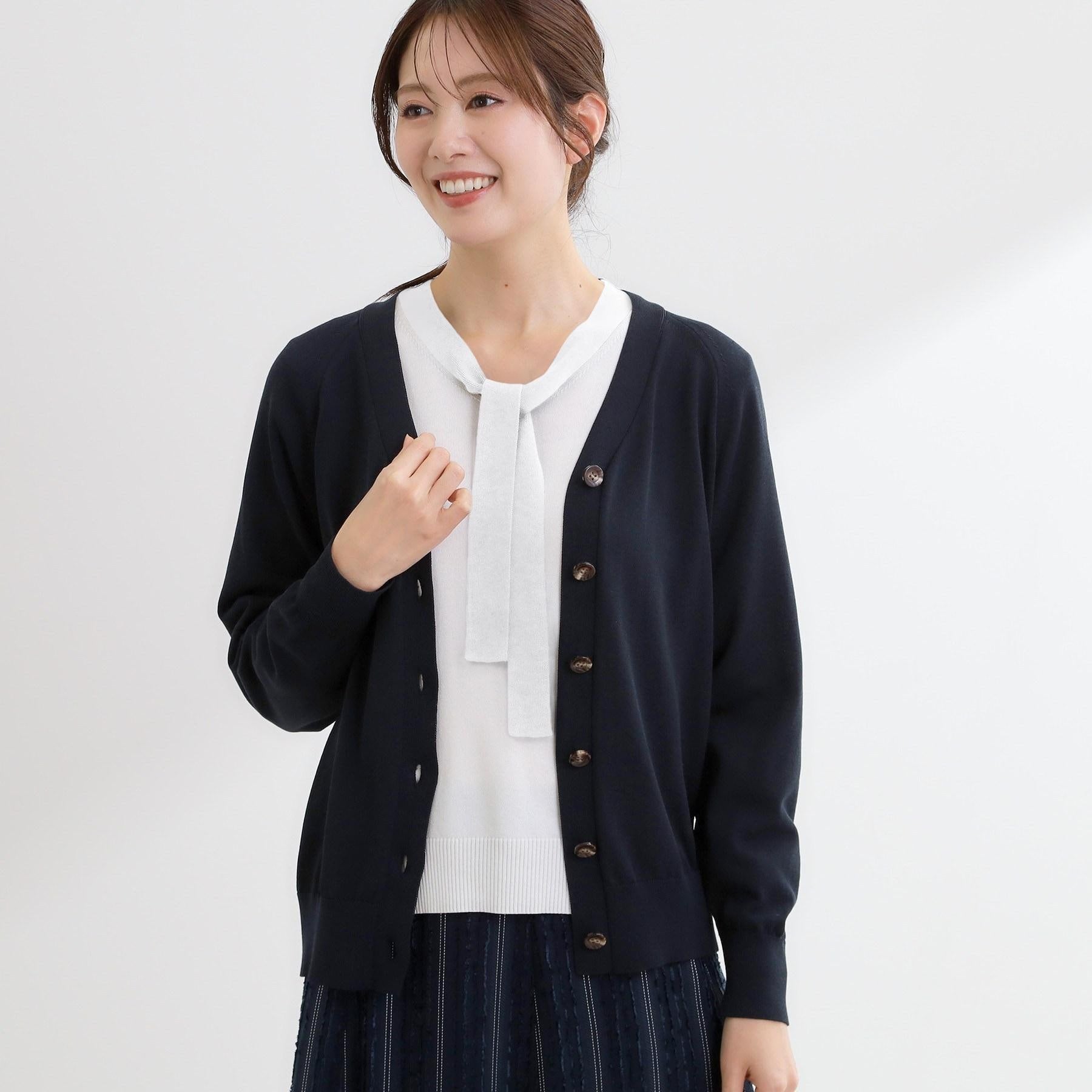 リフレクト Reflect ハイゲージVネックカーディガン （オフホワイト(003)） オフホワイト(003)