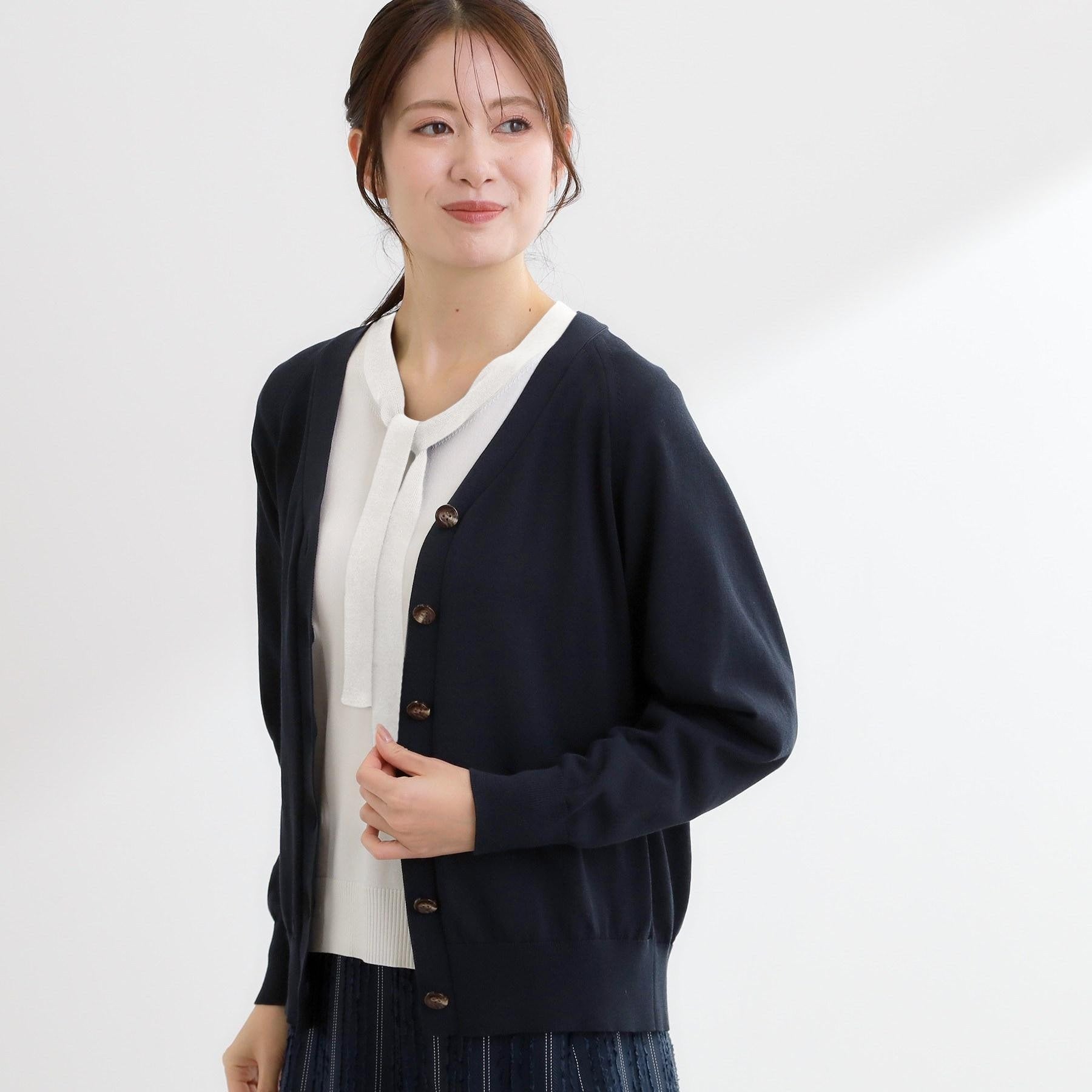 リフレクト Reflect ハイゲージVネックカーディガン （オフホワイト(003)） オフホワイト(003)