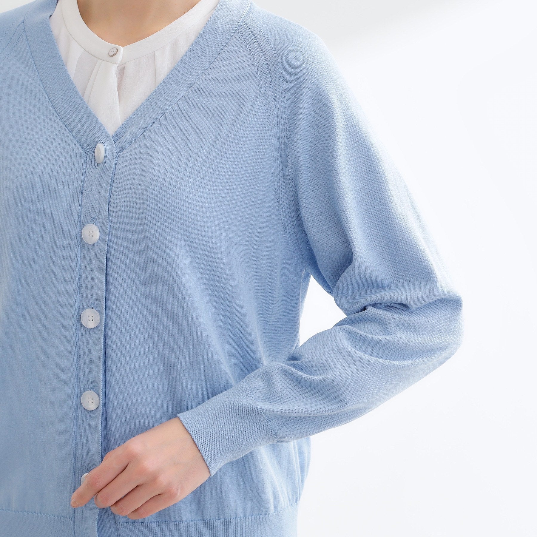 リフレクト Reflect ハイゲージVネックカーディガン （オフホワイト(003)） オフホワイト(003)