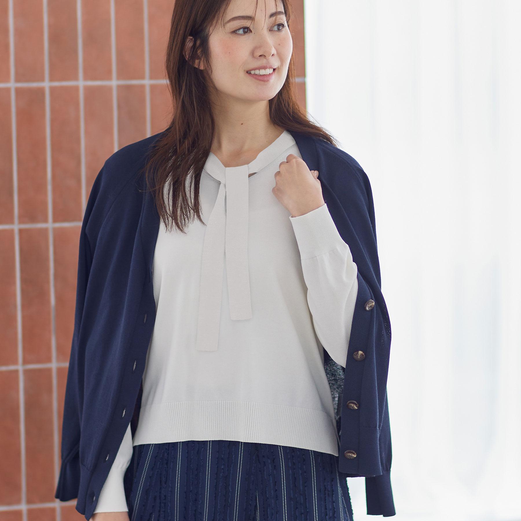 リフレクト Reflect ハイゲージVネックカーディガン （オフホワイト(003)） オフホワイト(003)