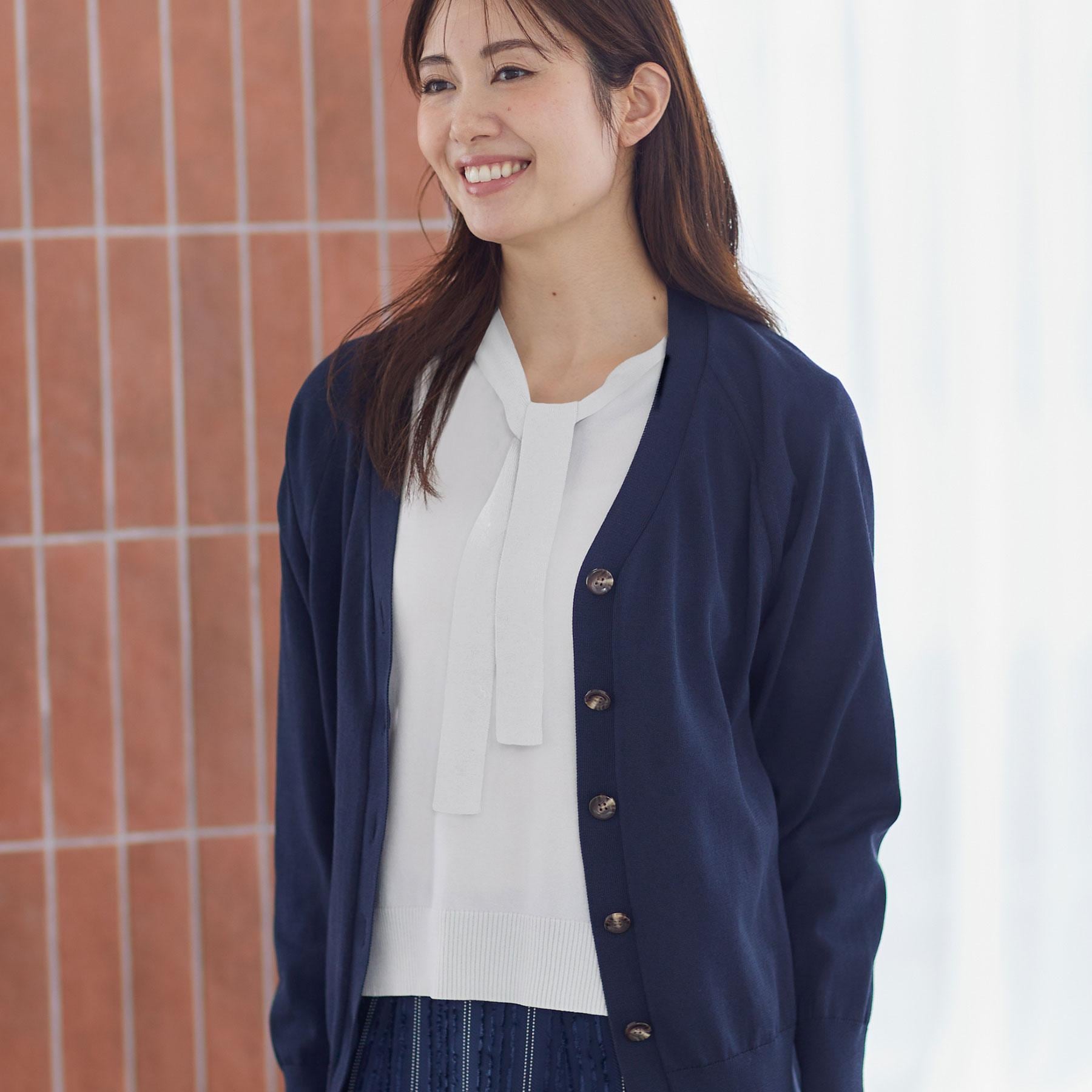 リフレクト Reflect ハイゲージVネックカーディガン （オフホワイト(003)） オフホワイト(003)