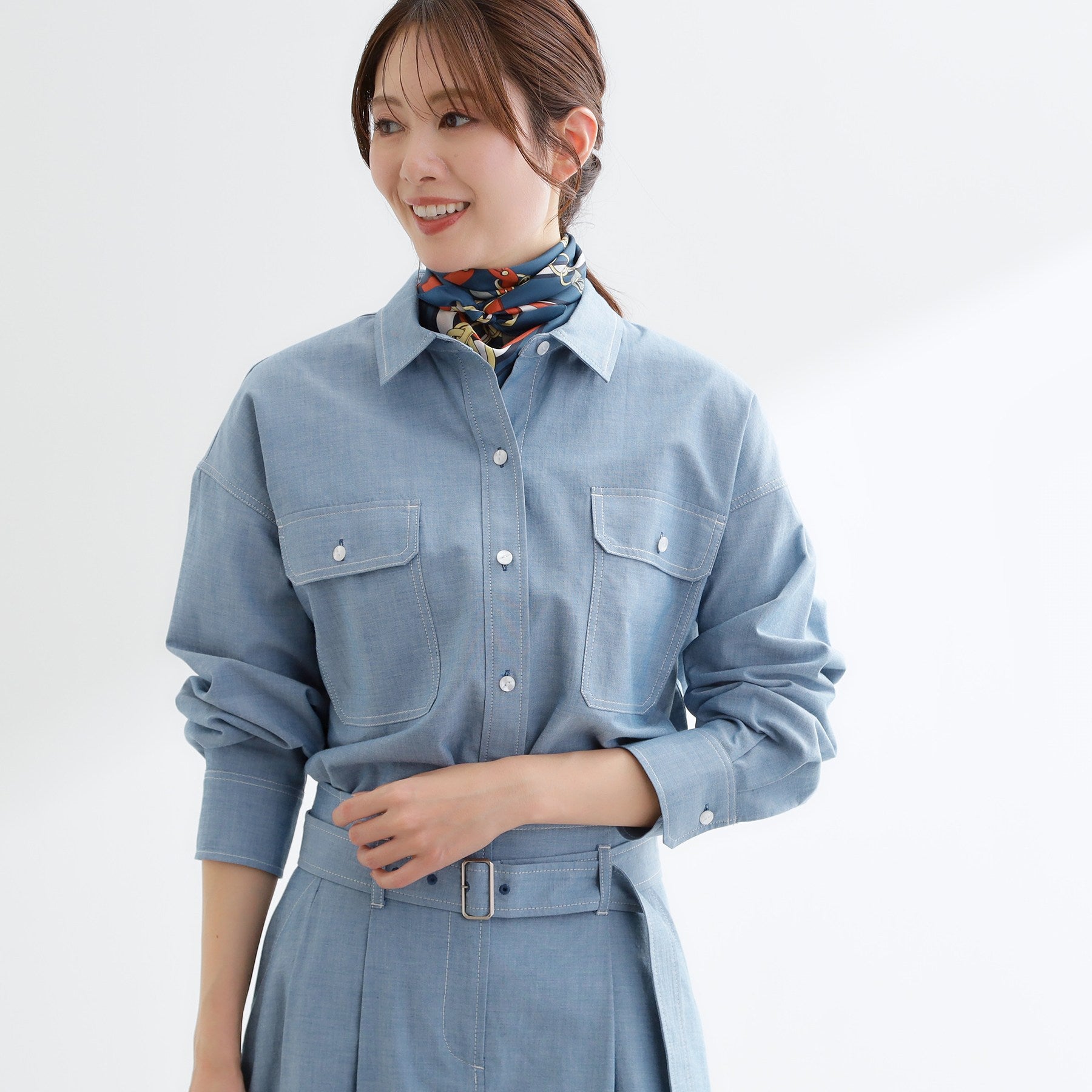 リフレクト Reflect 【羽織にも◎】ダンガリーシャツ （ブルー(093)） ブルー(093)