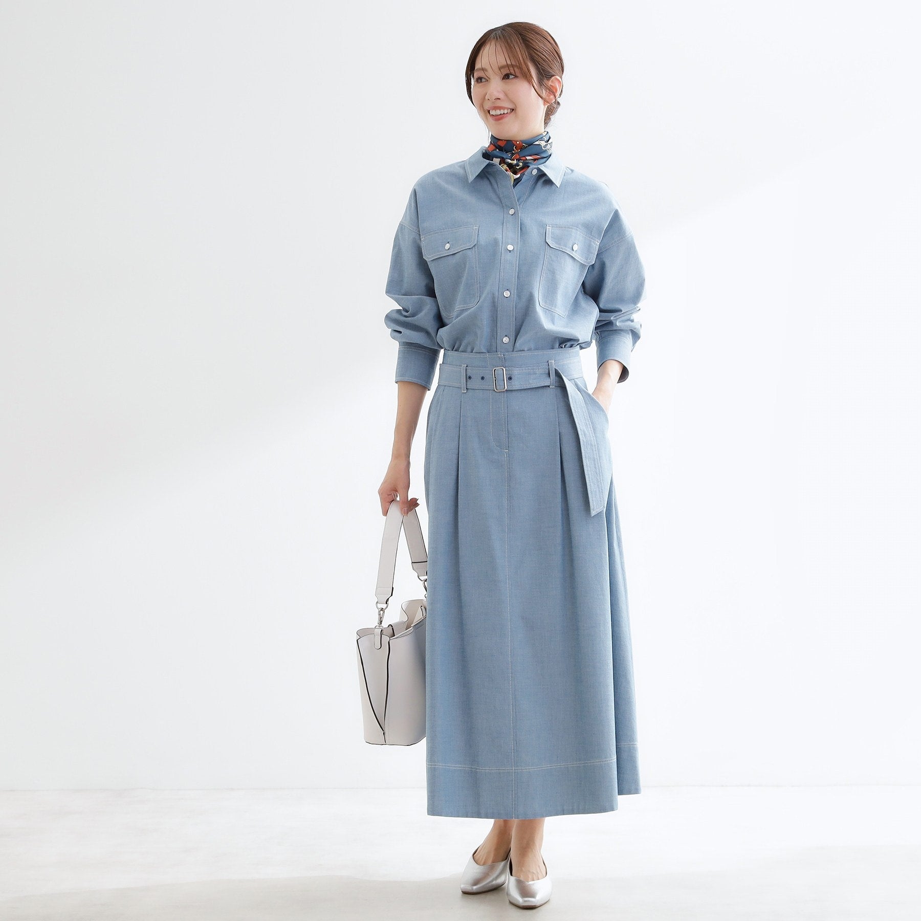 リフレクト Reflect 【羽織にも◎】ダンガリーシャツ （ブルー(093)） ブルー(093)