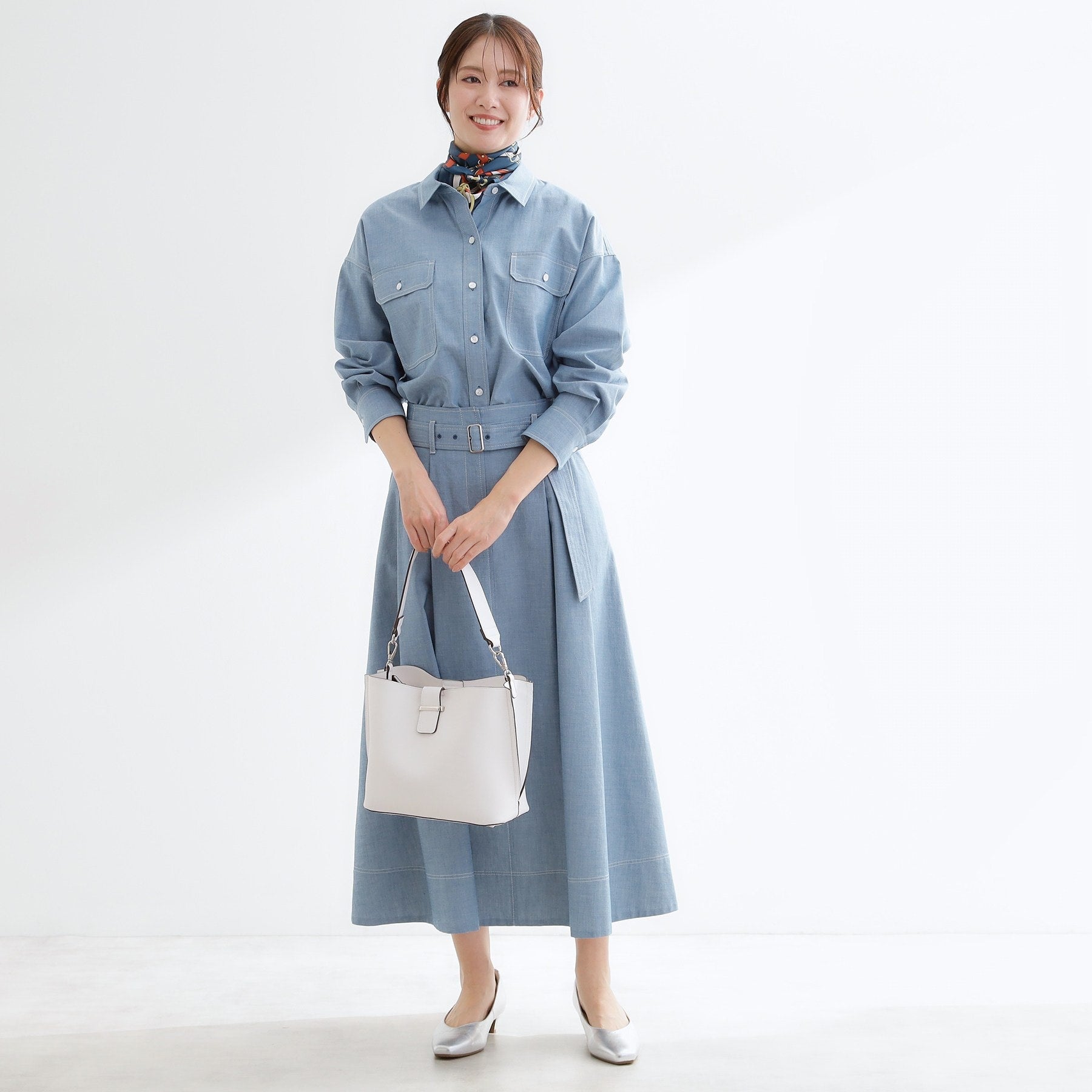 リフレクト Reflect 【羽織にも◎】ダンガリーシャツ （ブルー(093)） ブルー(093)