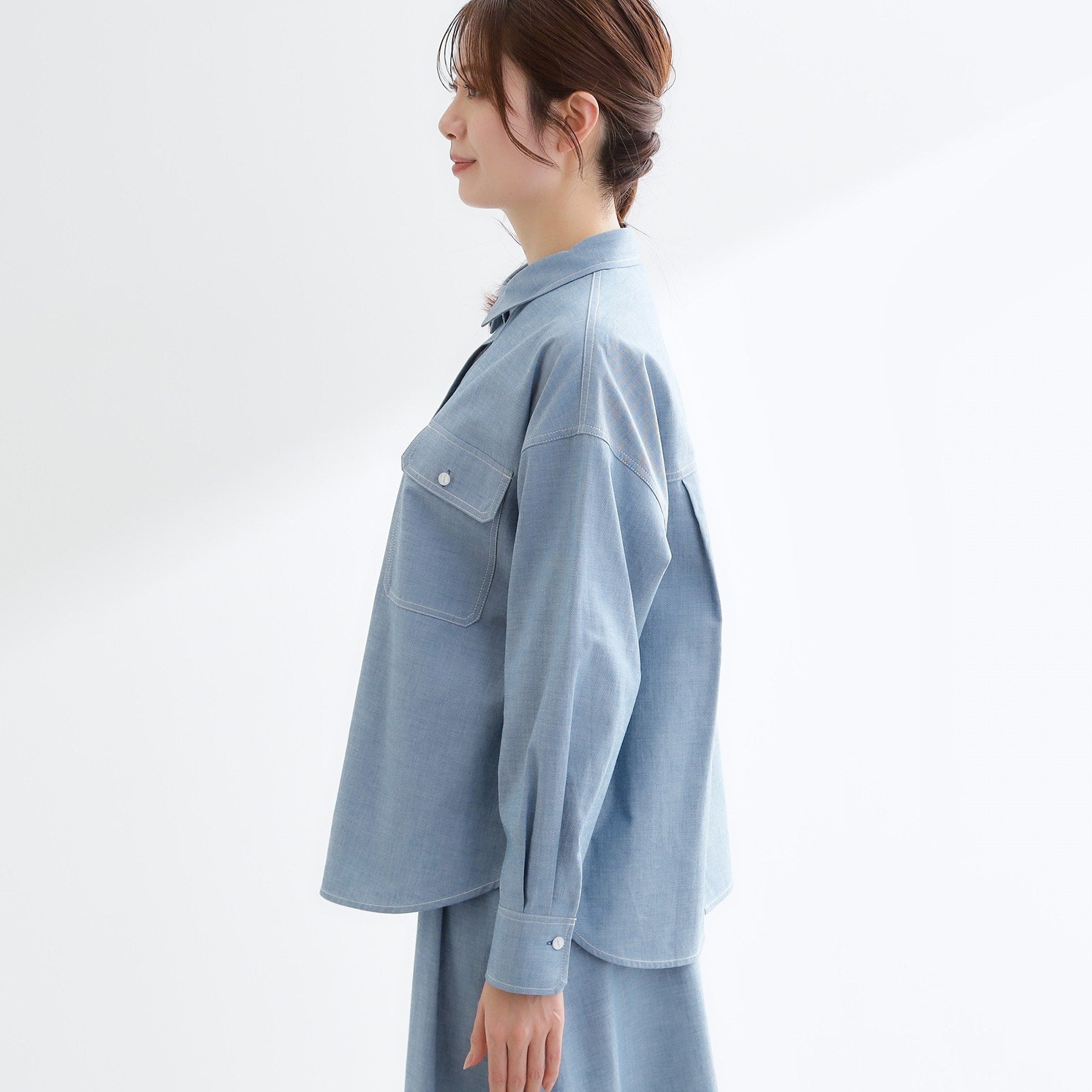 リフレクト Reflect 【羽織にも◎】ダンガリーシャツ （ブルー(093)） ブルー(093)