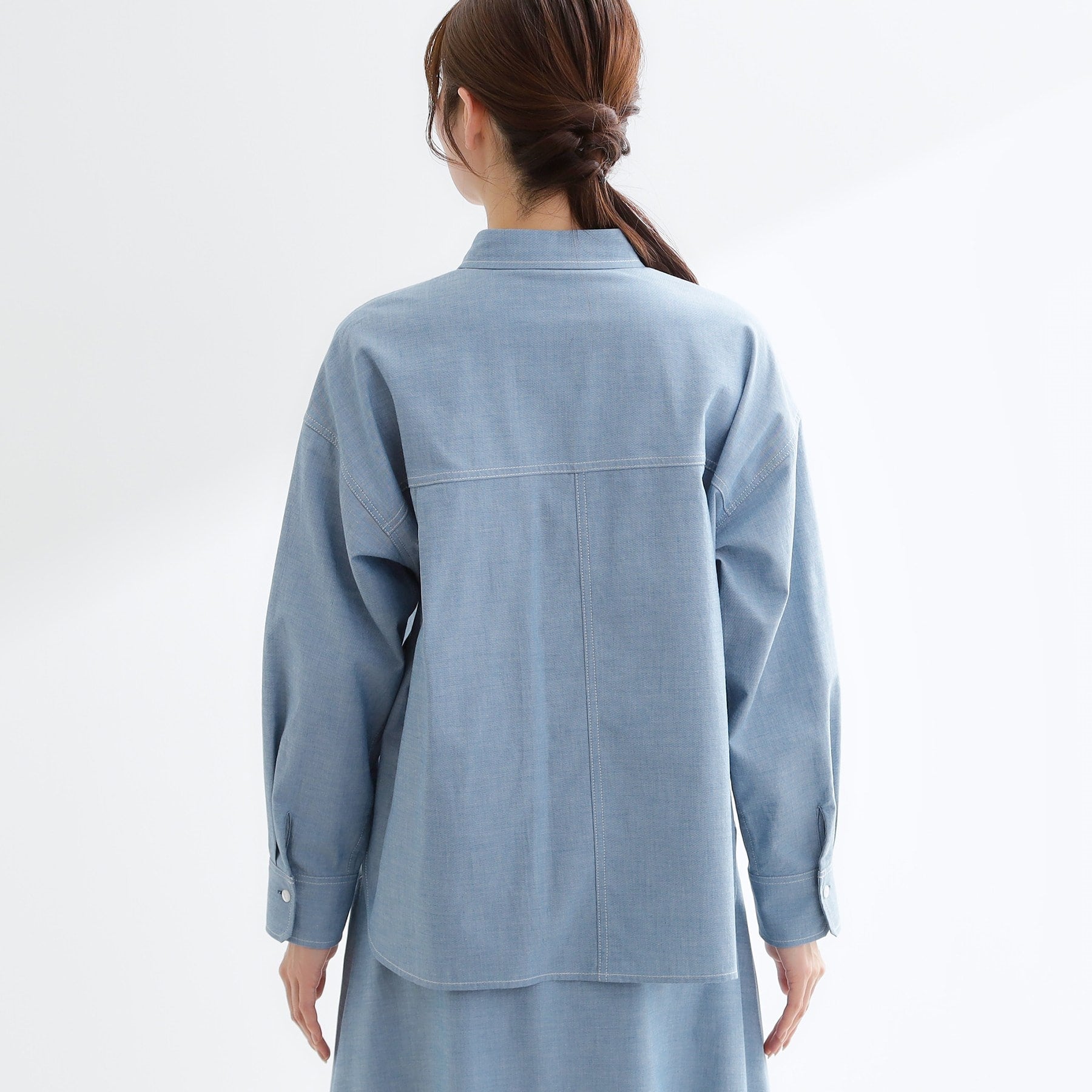 リフレクト Reflect 【羽織にも◎】ダンガリーシャツ （ブルー(093)） ブルー(093)