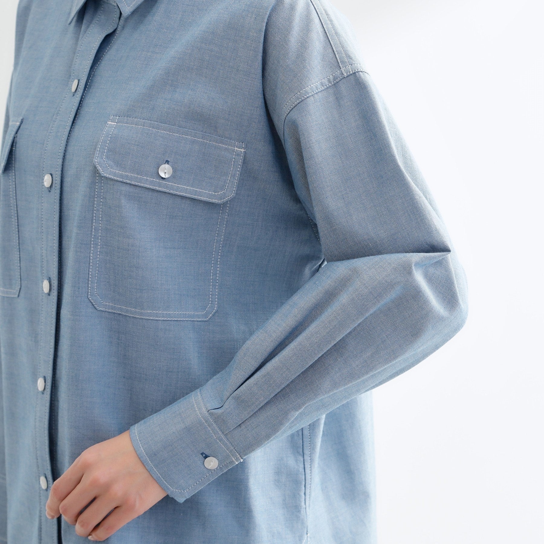 リフレクト Reflect 【羽織にも◎】ダンガリーシャツ （ブルー(093)） ブルー(093)