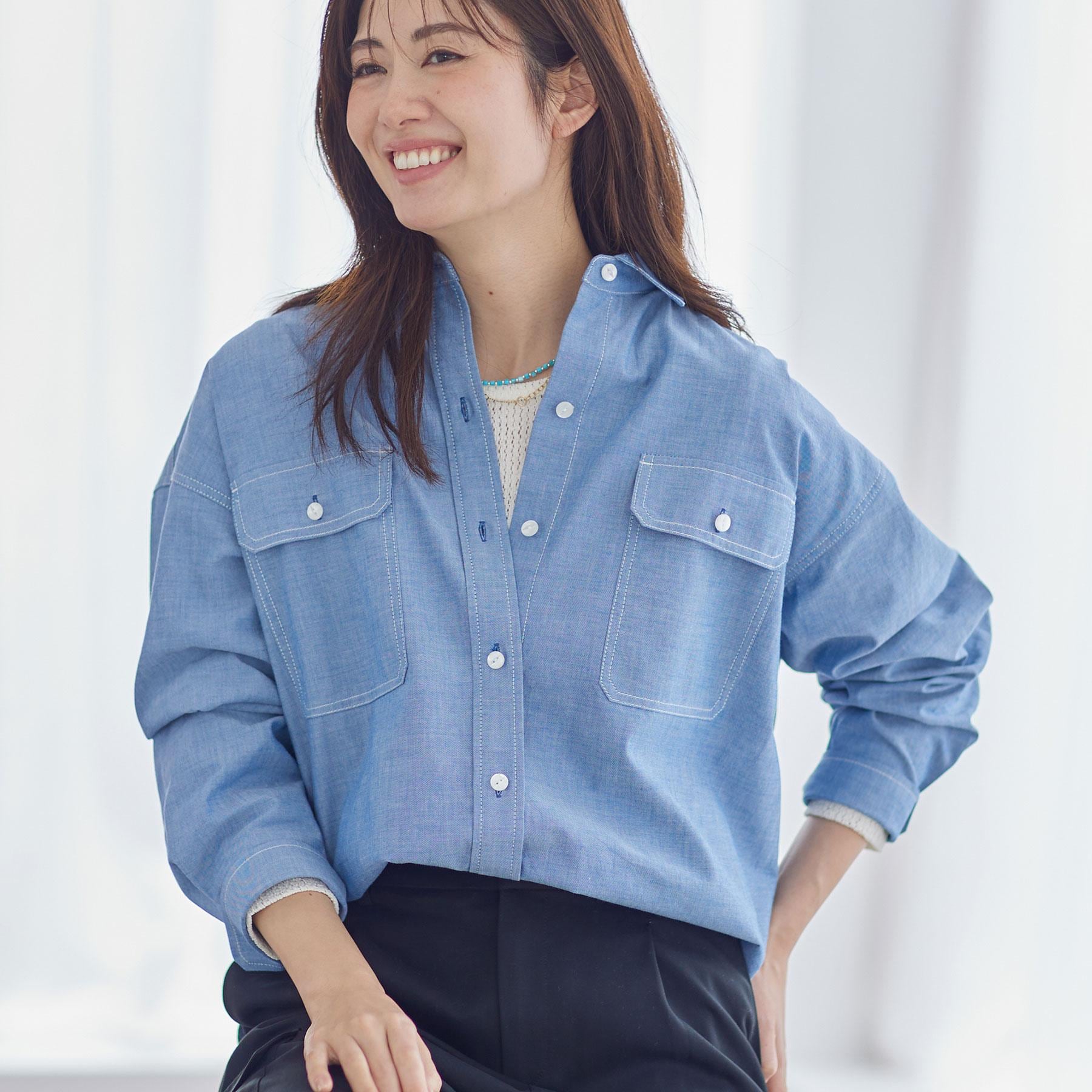 リフレクト Reflect 【羽織にも◎】ダンガリーシャツ （ブルー(093)） ブルー(093)