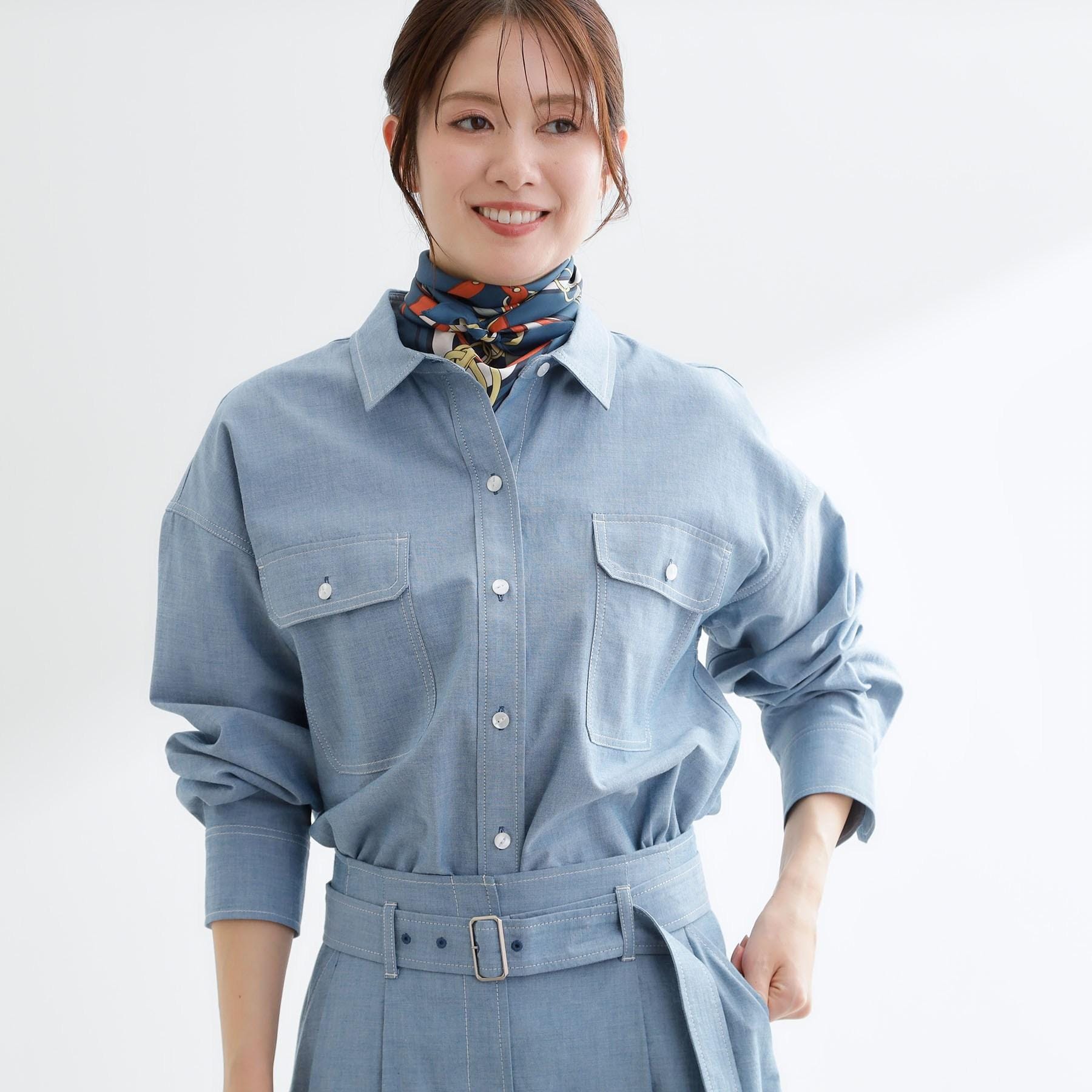 リフレクト Reflect 【羽織にも◎】ダンガリーシャツ （ブルー(093)） ブルー(093)