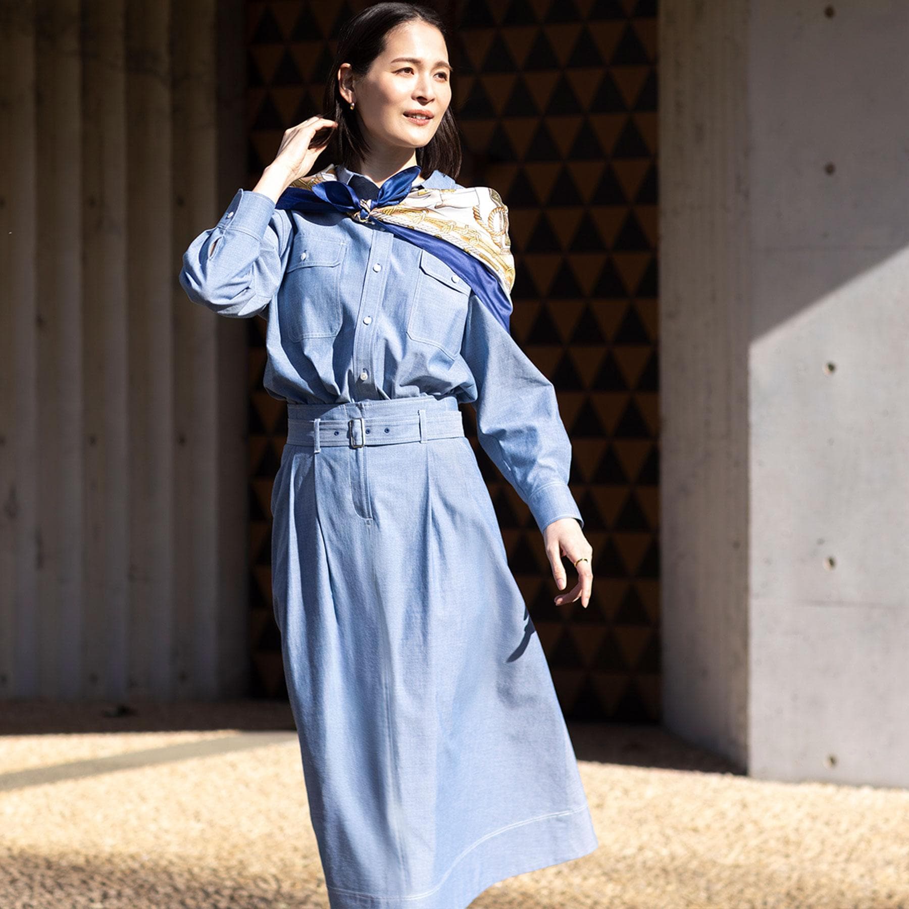 リフレクト Reflect 【羽織にも◎】ダンガリーシャツ （ブルー(093)） ブルー(093)