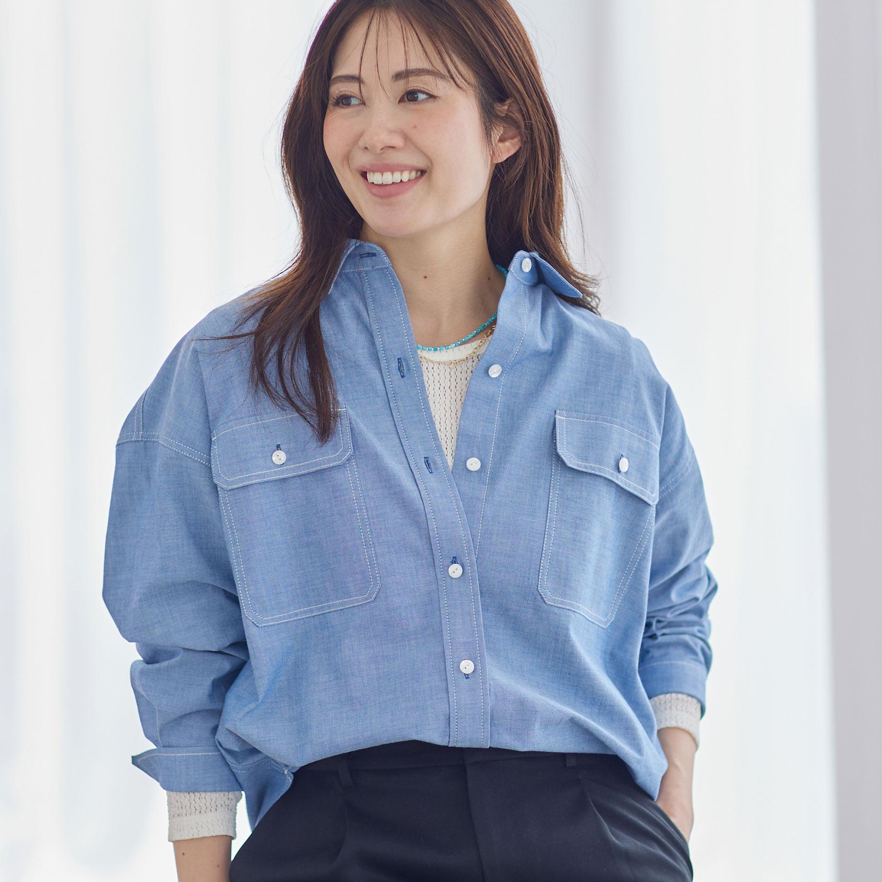 リフレクト Reflect 【羽織にも◎】ダンガリーシャツ （ブルー(093)） ブルー(093)