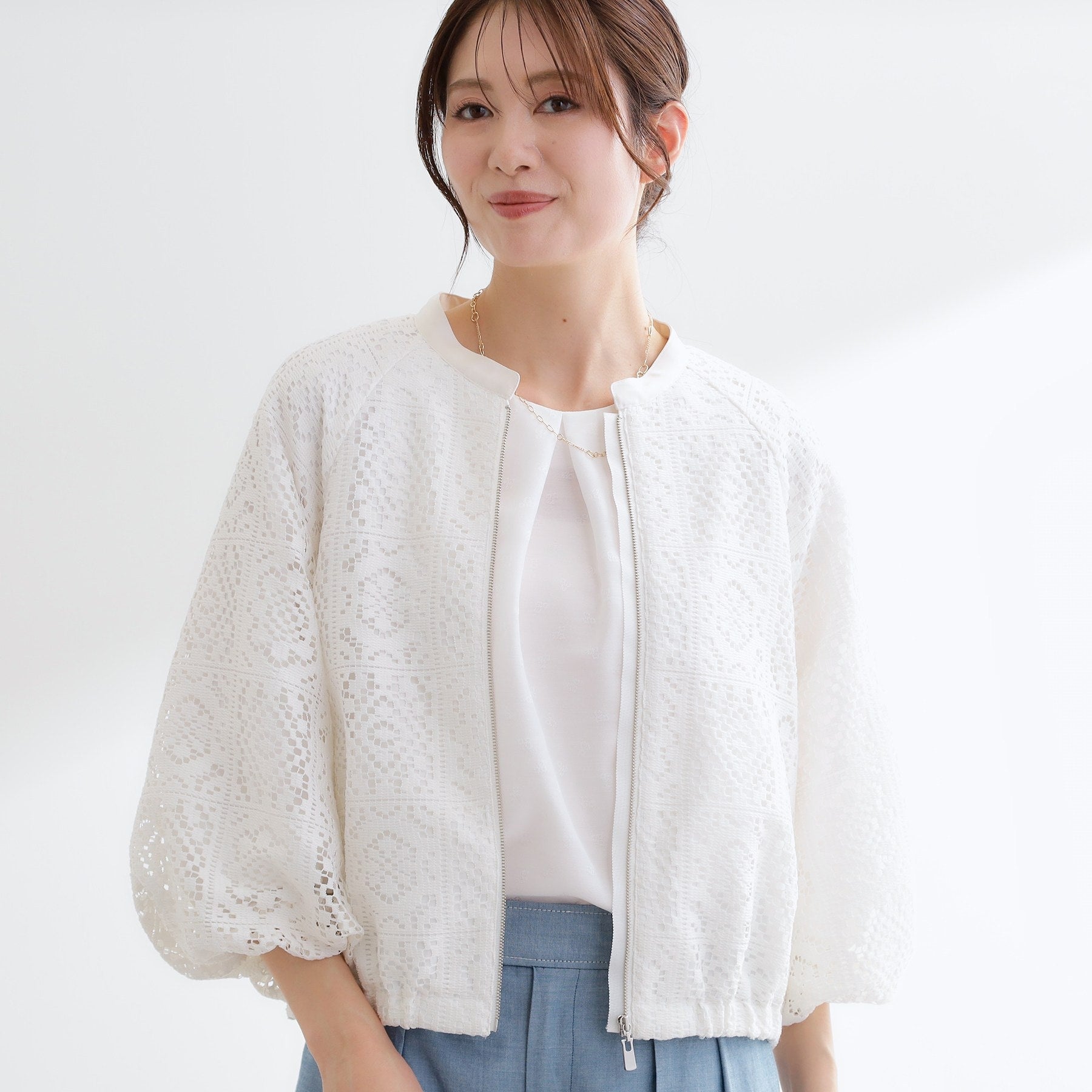 リフレクト Reflect 【セットアップ可】ジップアップレースショートブルゾン （ネイビー(094)） ネイビー(094)