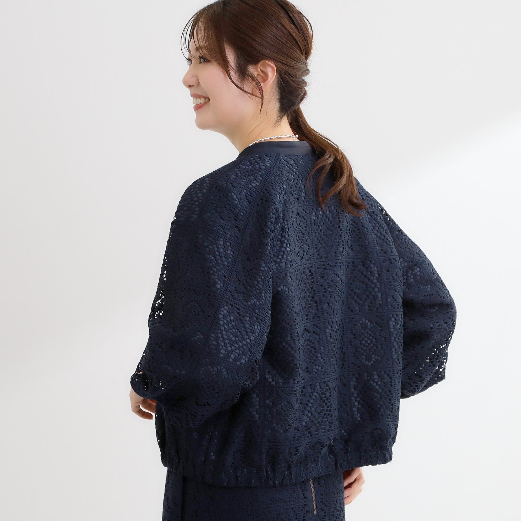 リフレクト Reflect 【セットアップ可】ジップアップレースショートブルゾン （ネイビー(094)） ネイビー(094)