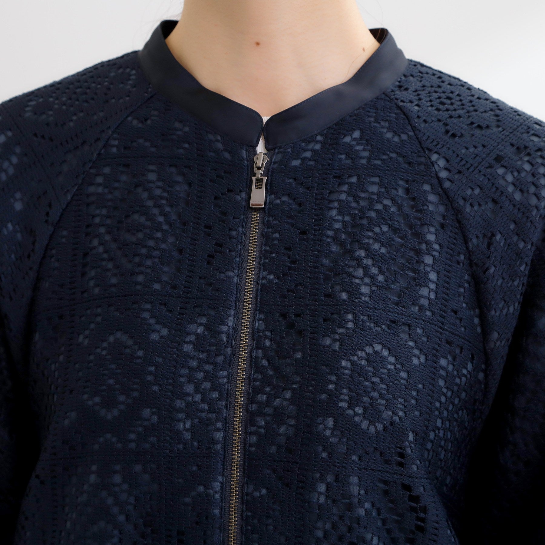 リフレクト Reflect 【セットアップ可】ジップアップレースショートブルゾン （ネイビー(094)） ネイビー(094)